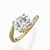 Open Swirl Bypass Solitaire Ring Engagement Ring - The Better Diamonds