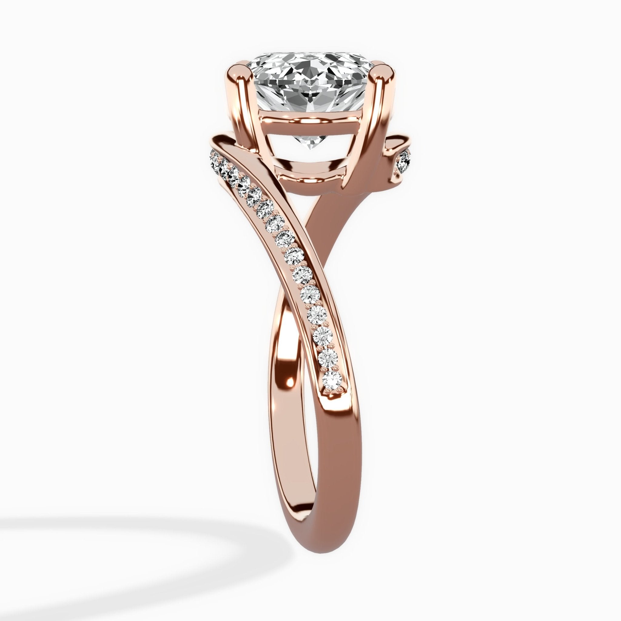 Open Swirl Bypass Solitaire Ring Engagement Ring - The Better Diamonds