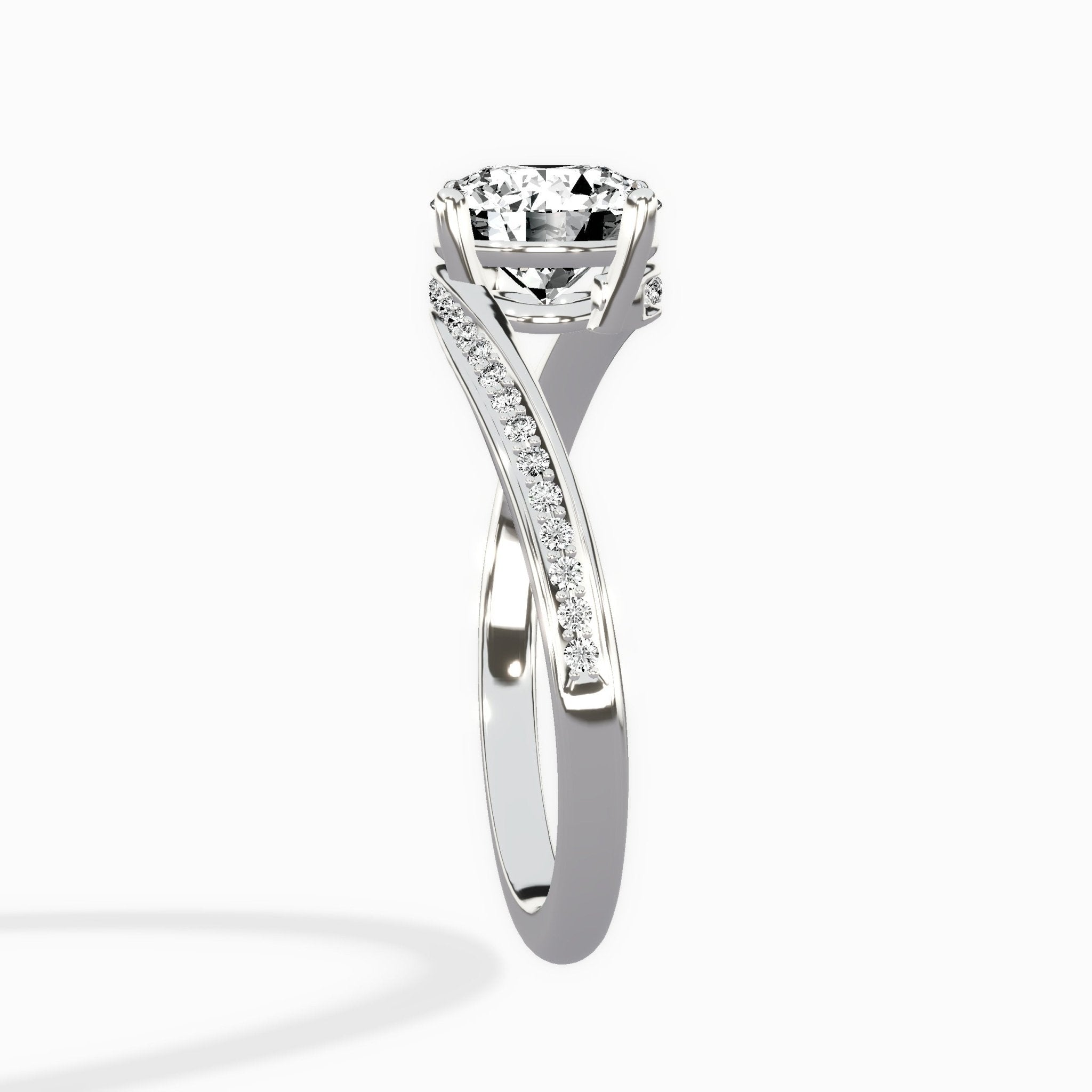 Open Swirl Bypass Solitaire Ring Engagement Ring - The Better Diamonds