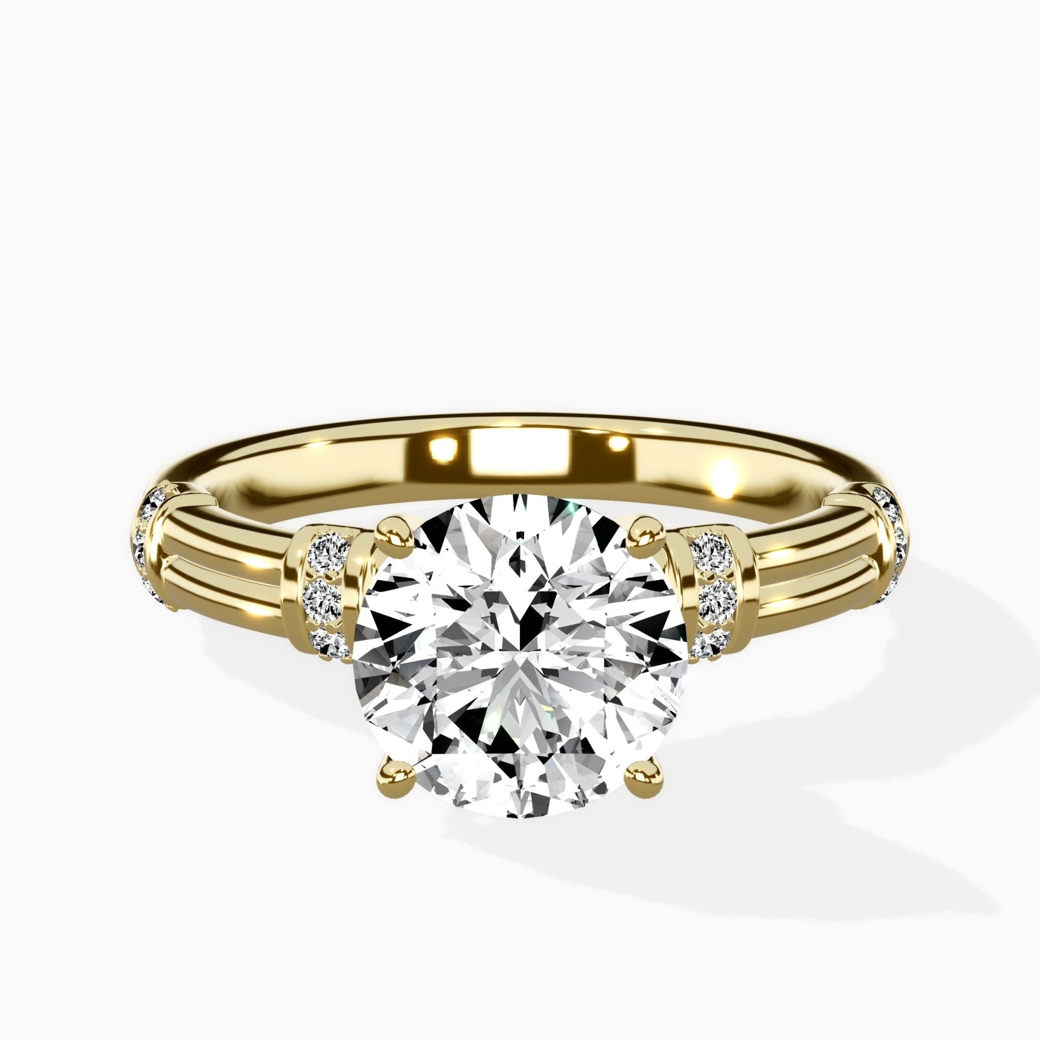Ornate Six Prong Vintage Solitaire Ring Engagement Ring - The Better Diamonds
