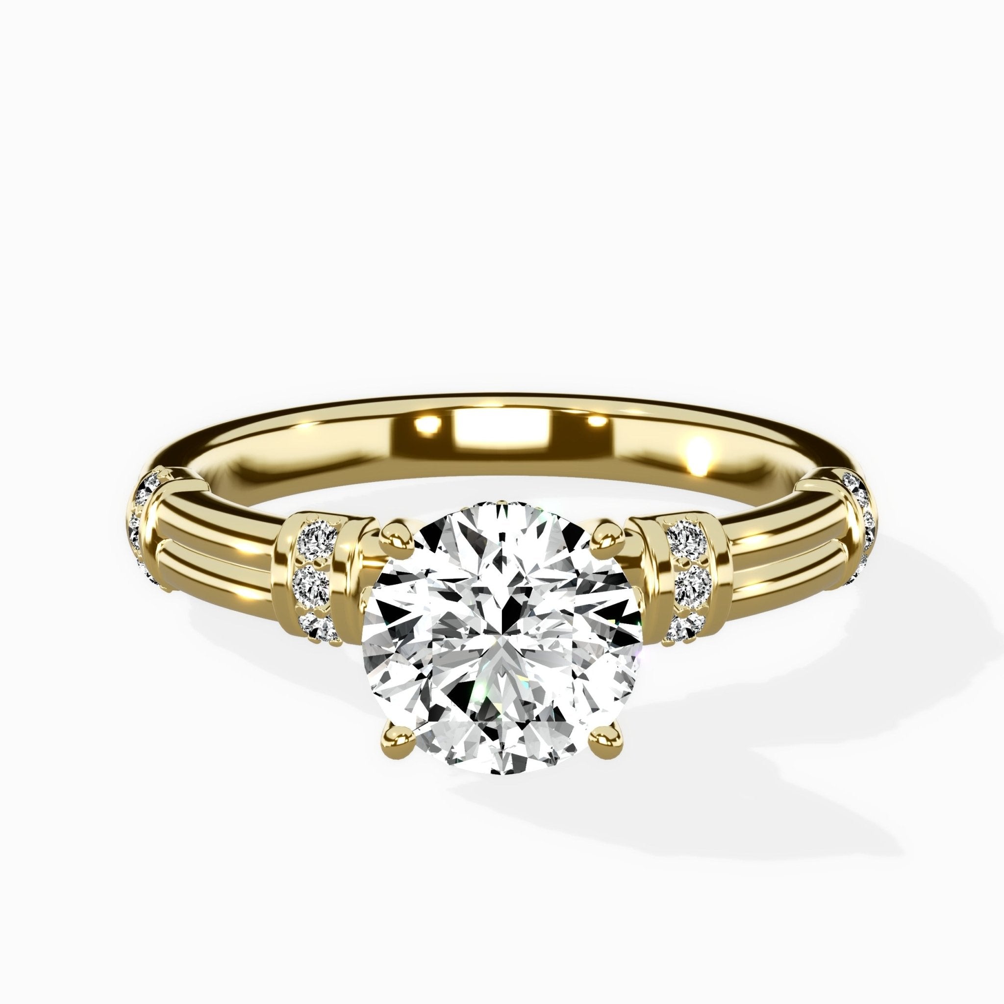 Ornate Six Prong Vintage Solitaire Ring Engagement Ring - The Better Diamonds