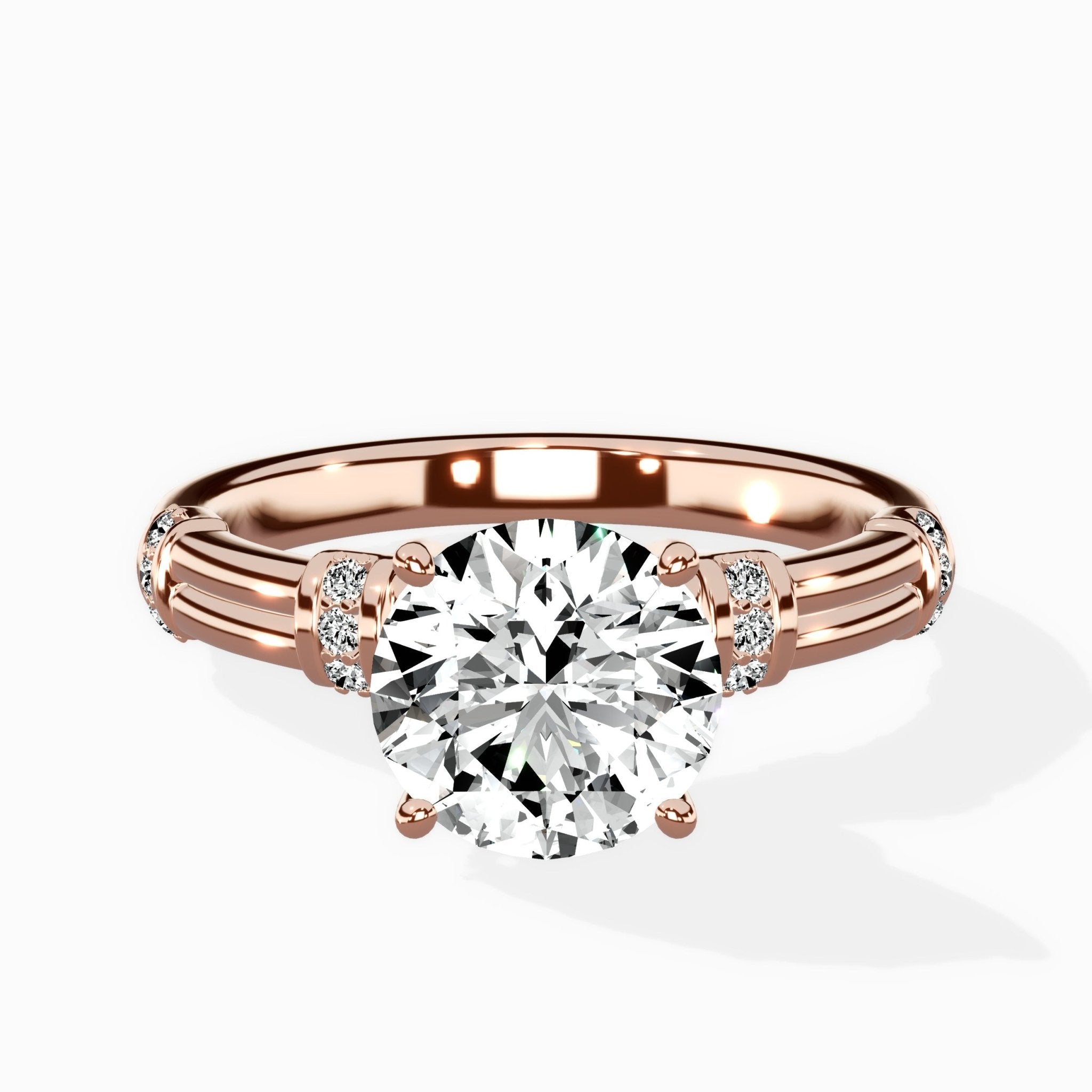 Ornate Six Prong Vintage Solitaire Ring Engagement Ring - The Better Diamonds