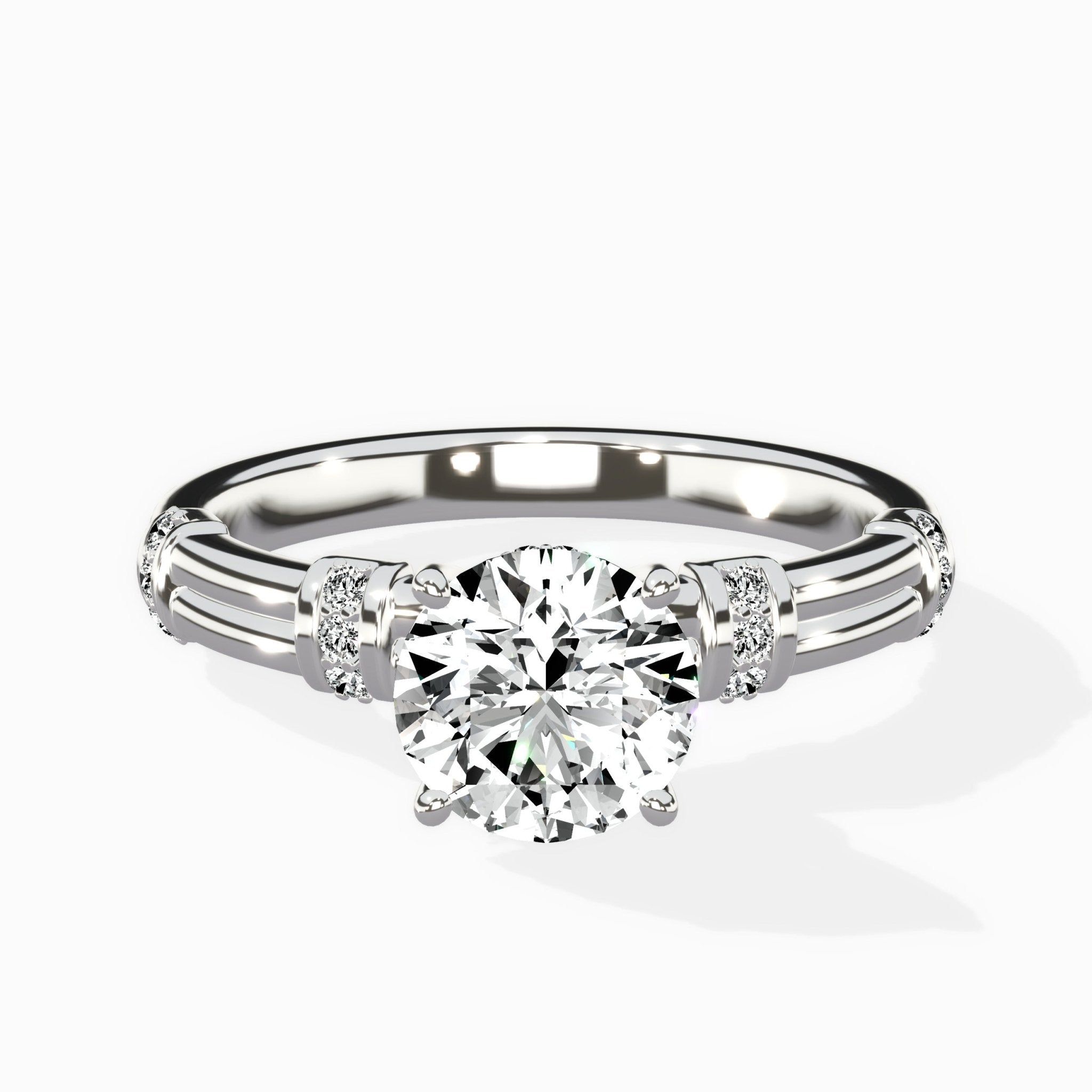 Ornate Six Prong Vintage Solitaire Ring Engagement Ring - The Better Diamonds