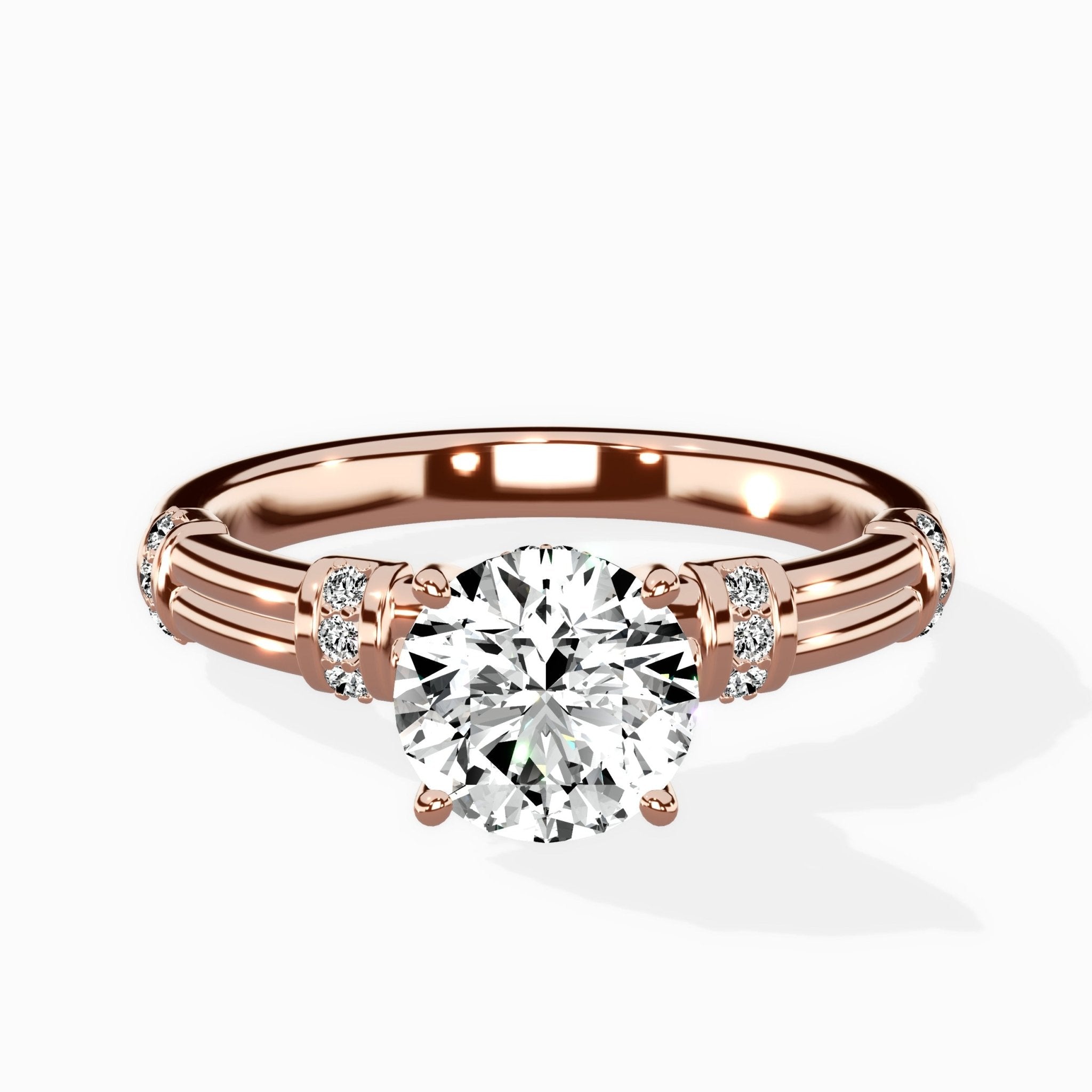 Ornate Six Prong Vintage Solitaire Ring Engagement Ring - The Better Diamonds