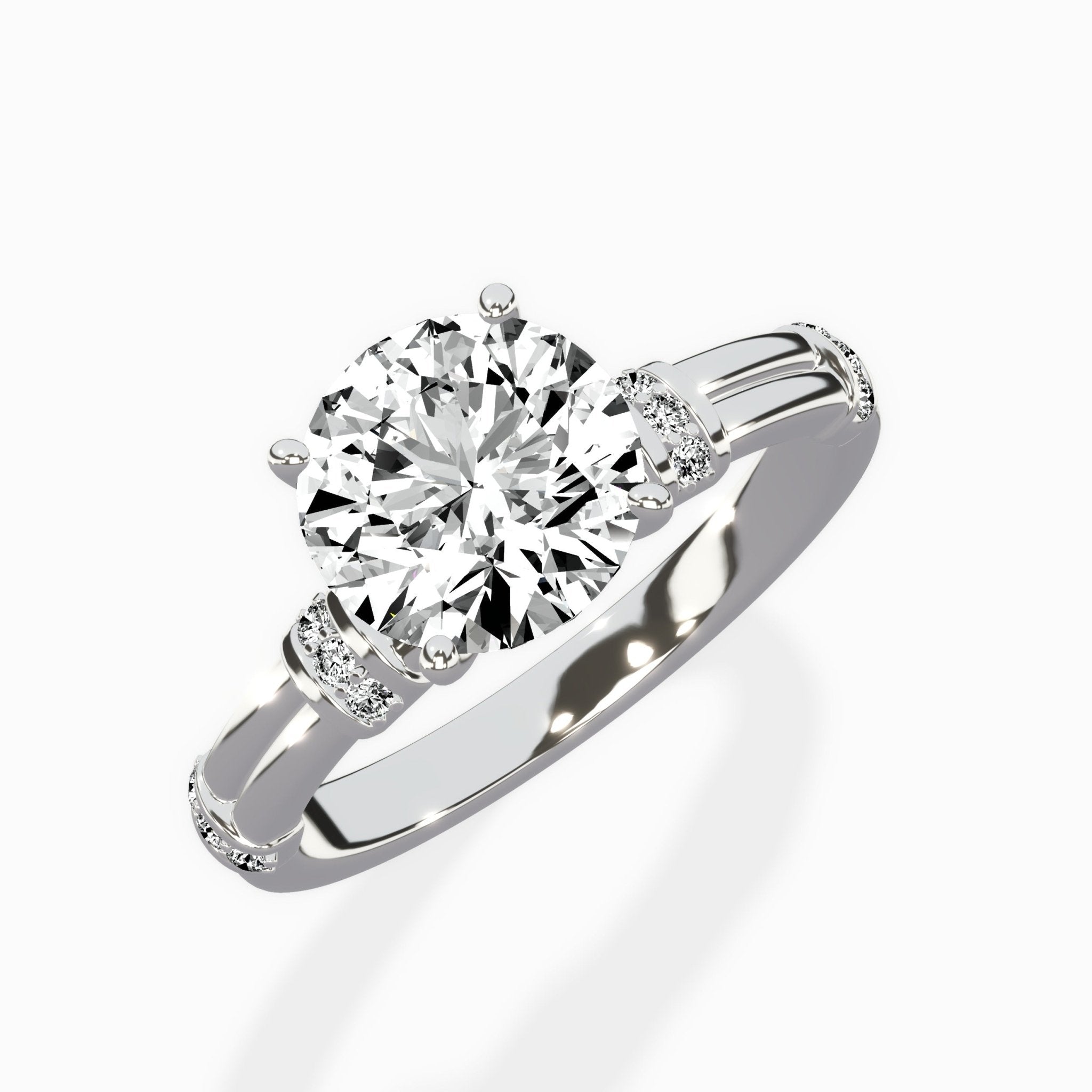 Ornate Six Prong Vintage Solitaire Ring Engagement Ring - The Better Diamonds