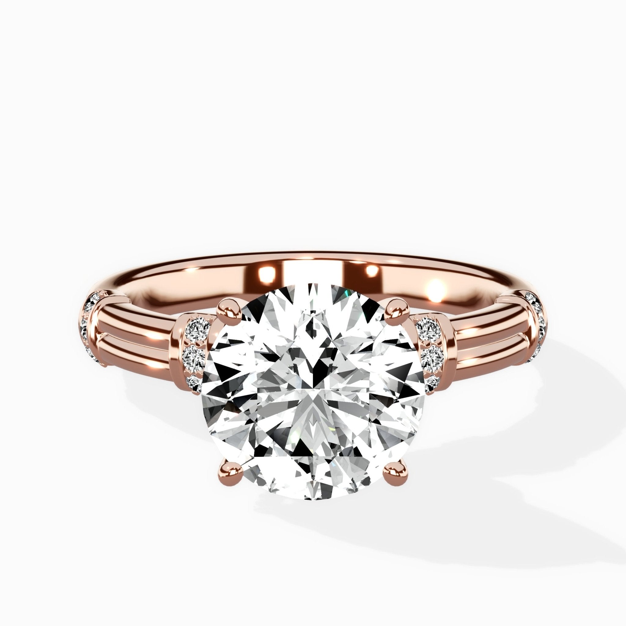 Ornate Six Prong Vintage Solitaire Ring Engagement Ring - The Better Diamonds