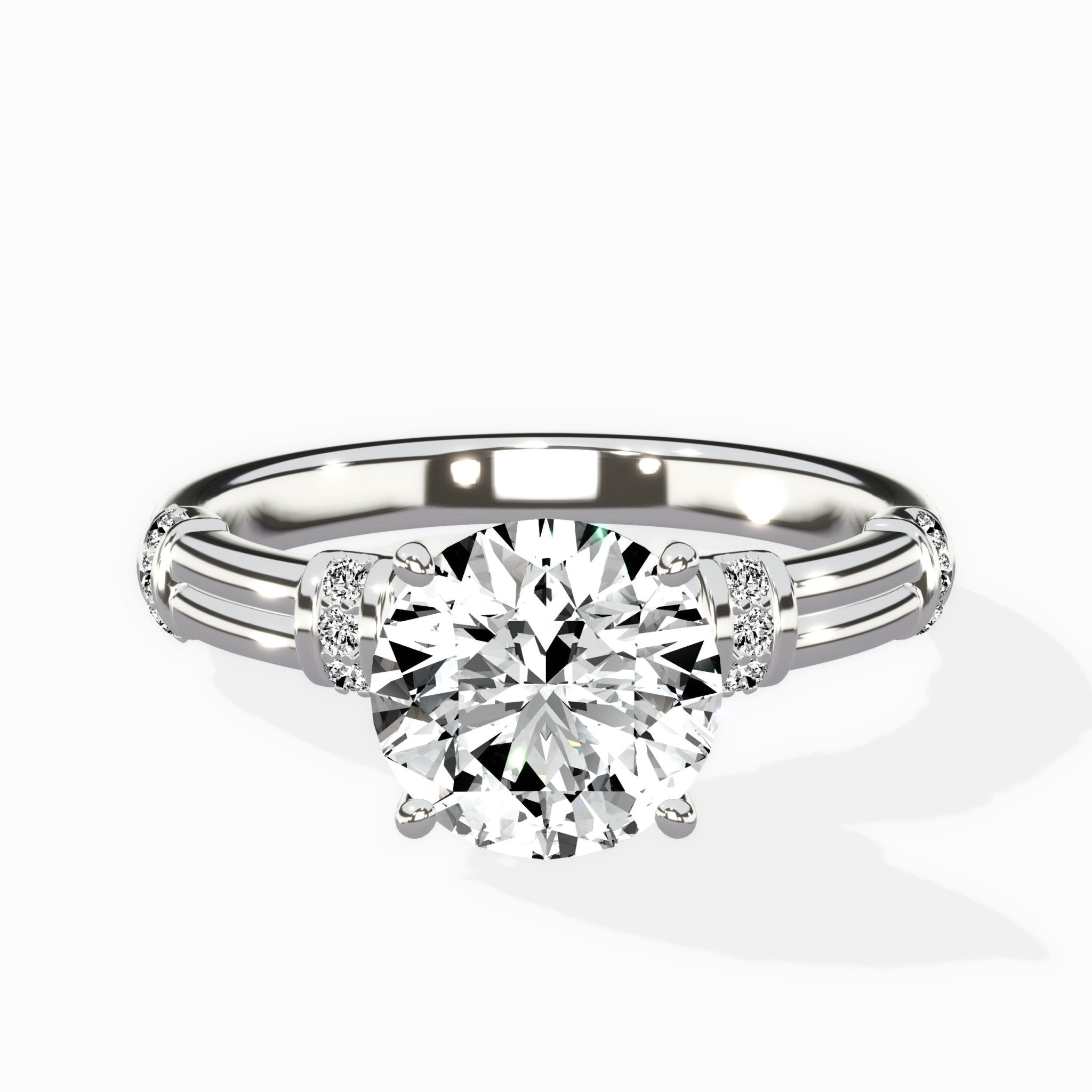 Ornate Six Prong Vintage Solitaire Ring Engagement Ring - The Better Diamonds