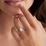 Parallels 1.53 ct Emerald Engagement Ring in White Gold - The Better Diamonds