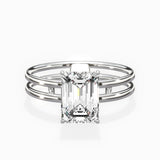 Parallels 1.53 ct Emerald Engagement Ring in White Gold - The Better Diamonds