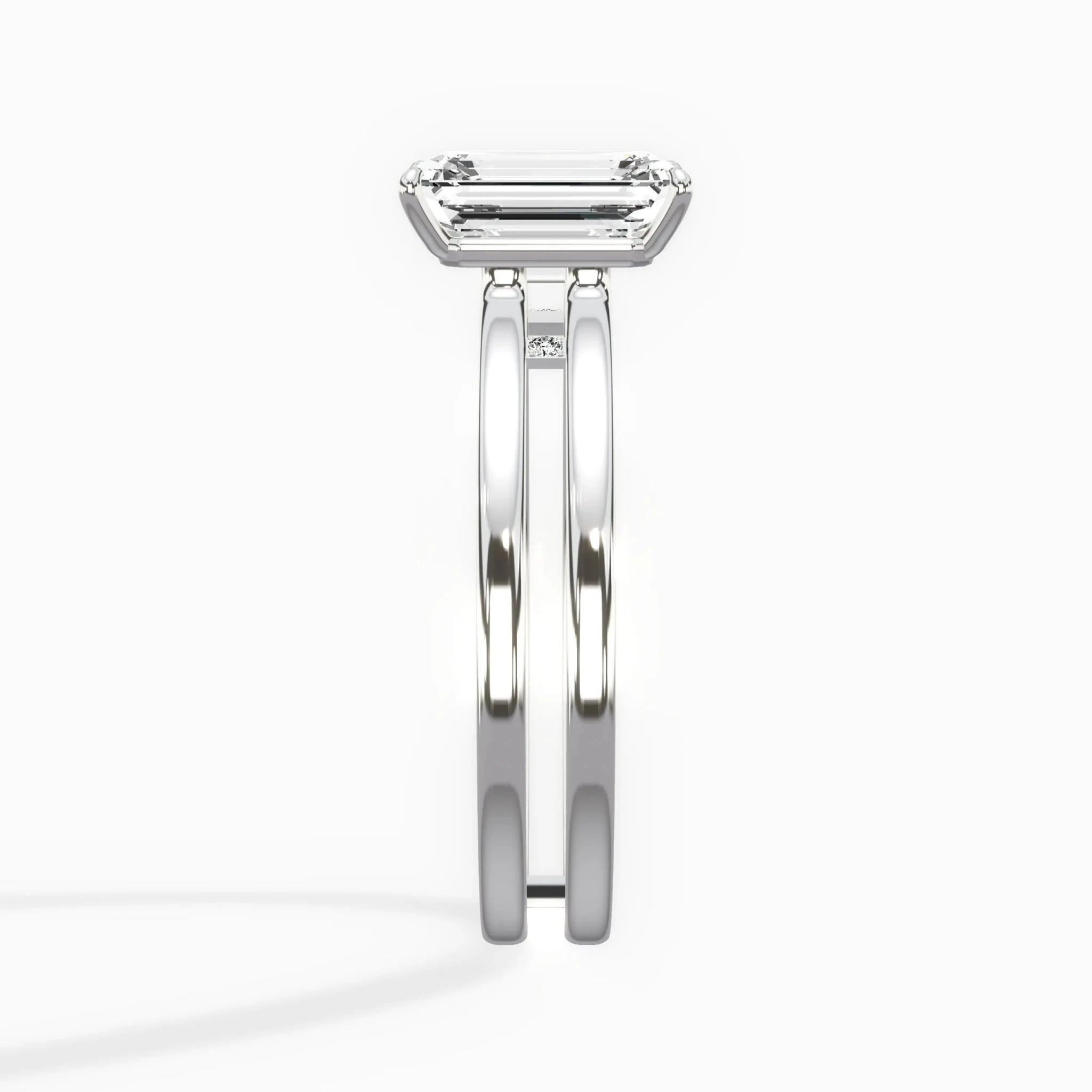 Parallels 1.53 ct Emerald Engagement Ring in White Gold - The Better Diamonds