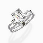 Parallels 1.53 ct Emerald Engagement Ring in White Gold - The Better Diamonds