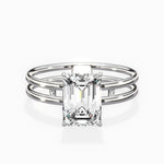 Parallels 1.53 ct Emerald Lab Grown Diamond Engagement Ring in 14K White Gold - The Better Diamonds