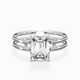 Parallels 1.53 ct Emerald Lab Grown Diamond Engagement Ring in 14K White Gold - The Better Diamonds