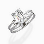 Parallels 1.53 ct Emerald Lab Grown Diamond Engagement Ring in 14K White Gold - The Better Diamonds