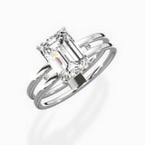 Parallels 1.53 ct Emerald Lab Grown Diamond Engagement Ring in 14K White Gold - The Better Diamonds