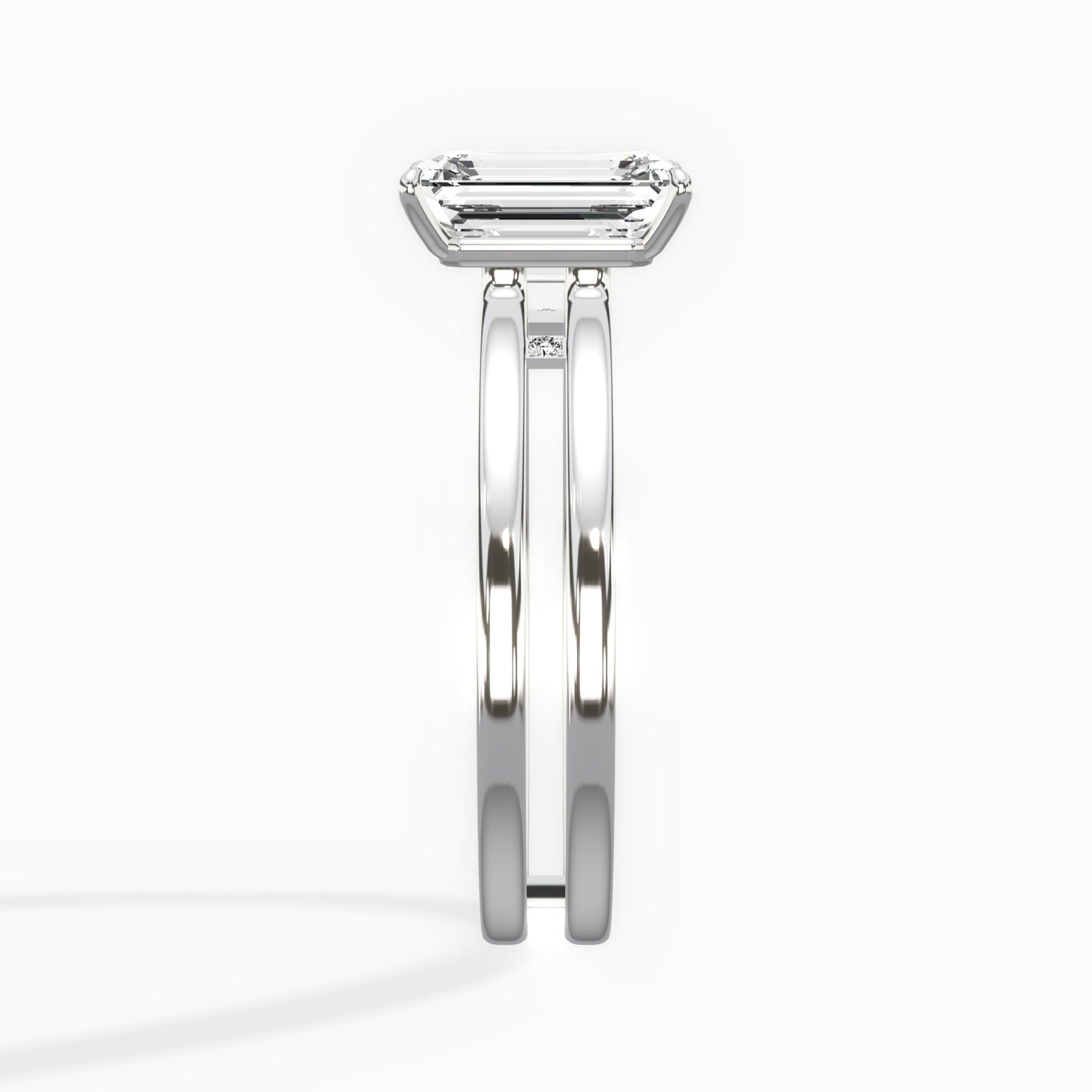Parallels 1.53 ct Emerald Lab Grown Diamond Engagement Ring in 14K White Gold - The Better Diamonds