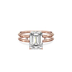 Parallels 2.05 ct Emerald Engagement Ring in Rose Gold - The Better Diamonds