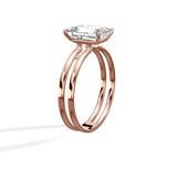 Parallels 2.05 ct Emerald Engagement Ring in Rose Gold - The Better Diamonds