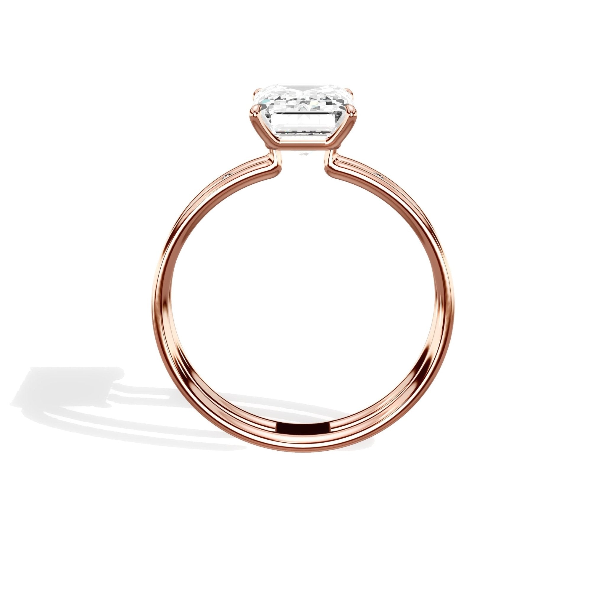 Parallels 2.05 ct Emerald Engagement Ring in Rose Gold - The Better Diamonds