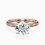 Paris Solitaire 1.83 ct Round Engagement Ring in Rose Gold - The Better Diamonds