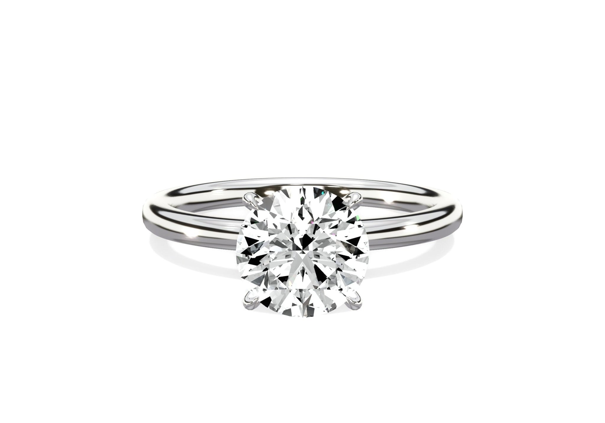 Paris Solitaire 1.83 ct Round Engagement Ring in White Gold - The Better Diamonds
