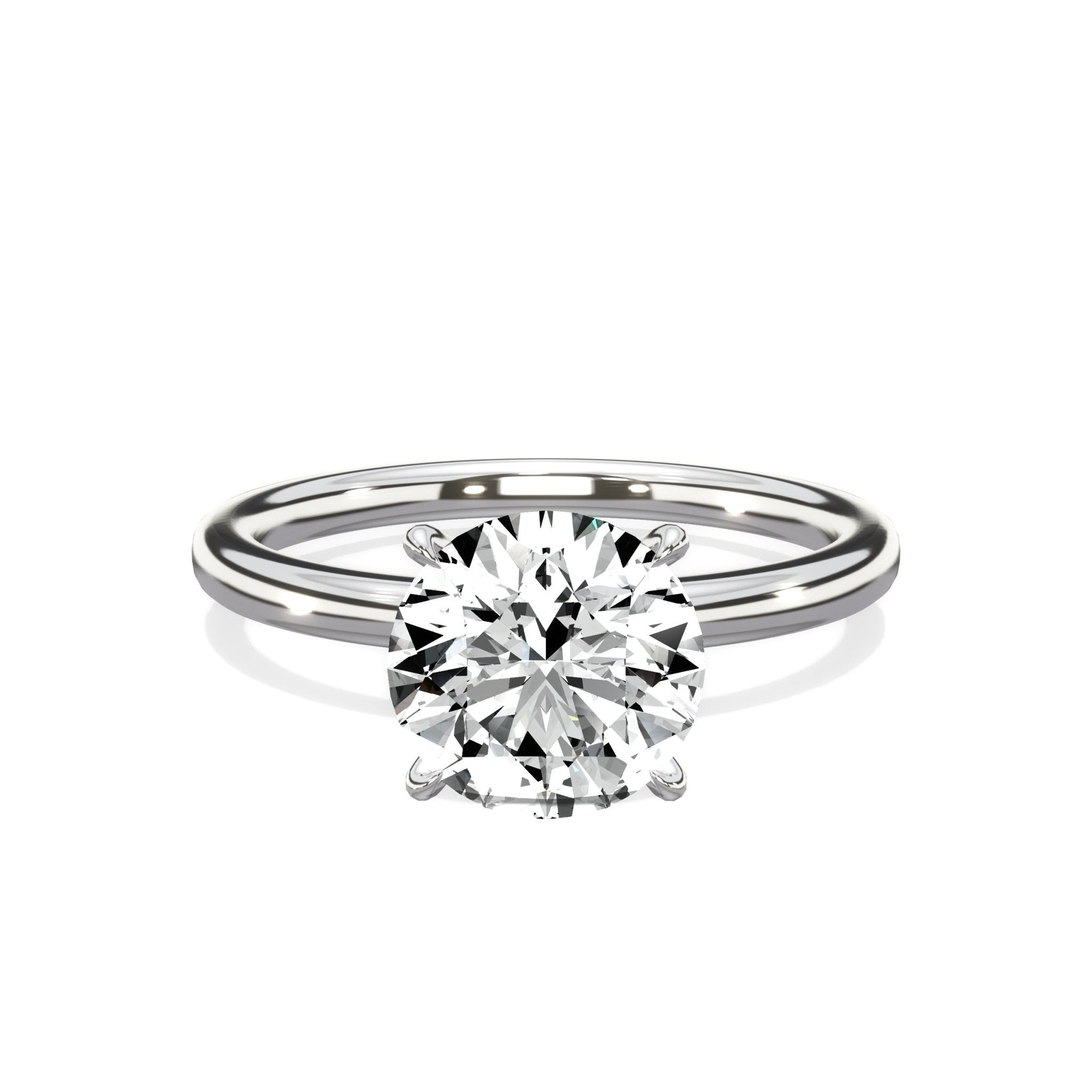 Paris Solitaire 1.83 ct Round Engagement Ring in White Gold - The Better Diamonds