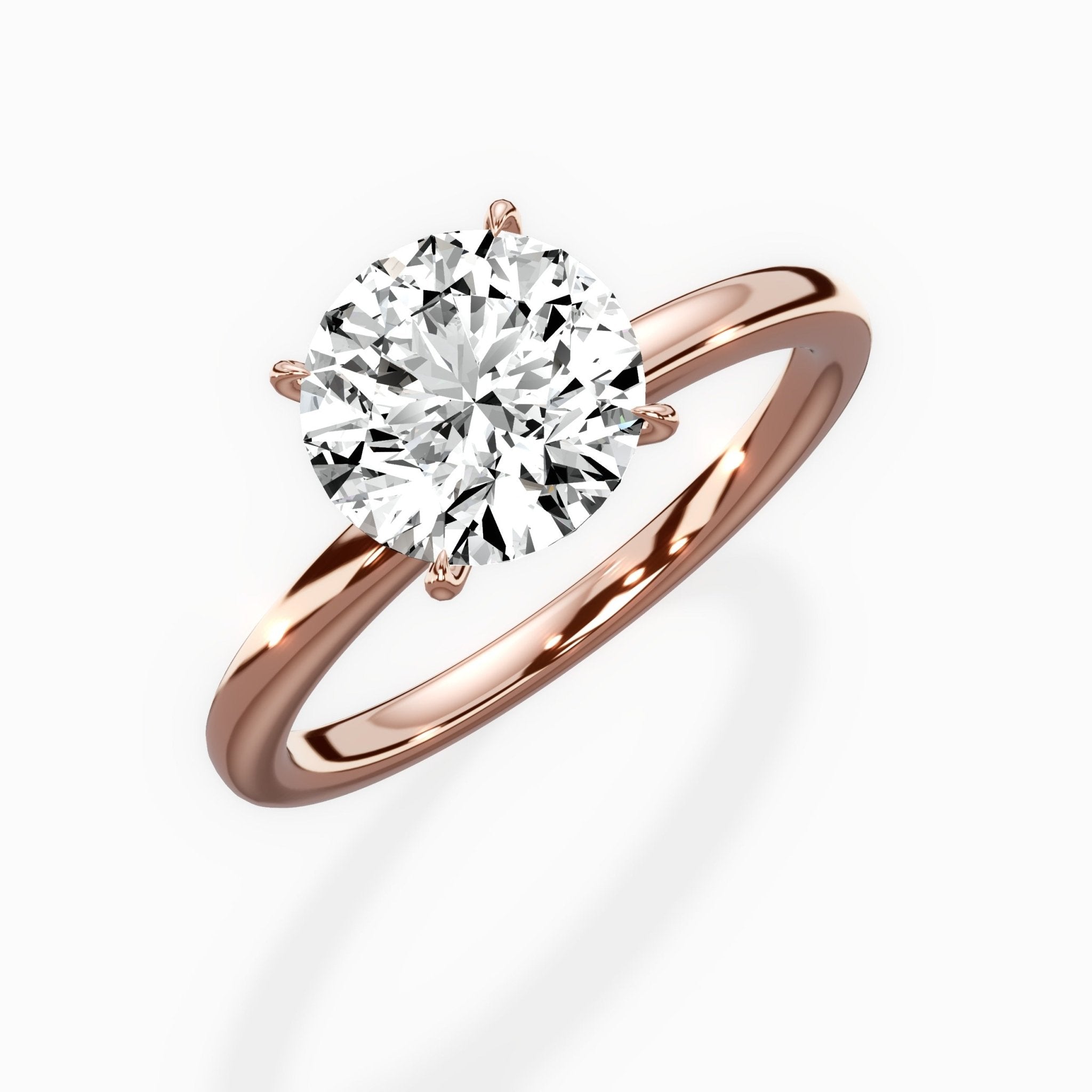 Paris Solitaire 1.83 ct Round Lab Grown Diamond Engagement Ring in 14K Rose Gold - The Better Diamonds