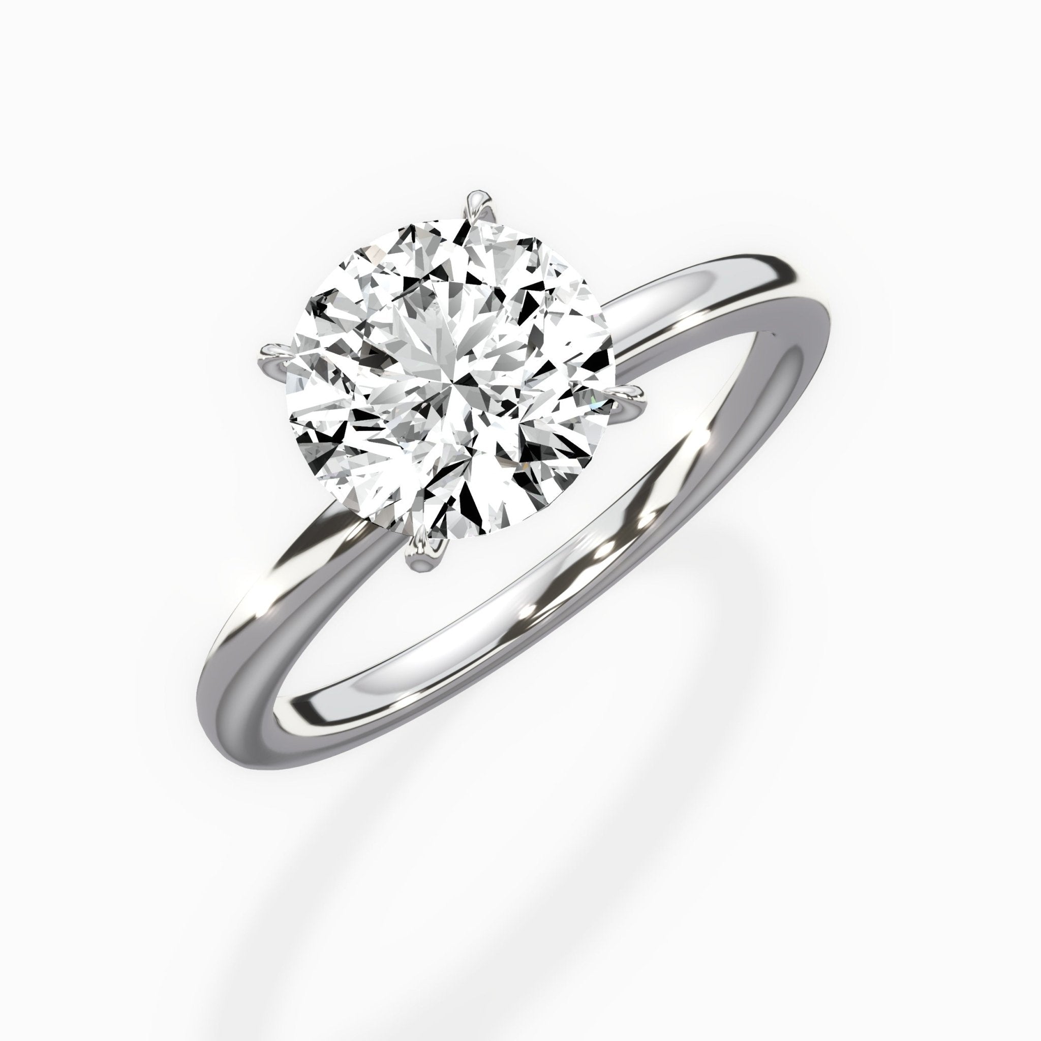 Paris Solitaire 1.89 ct Round Lab Grown Diamond Engagement Ring in 14K White Gold - The Better Diamonds