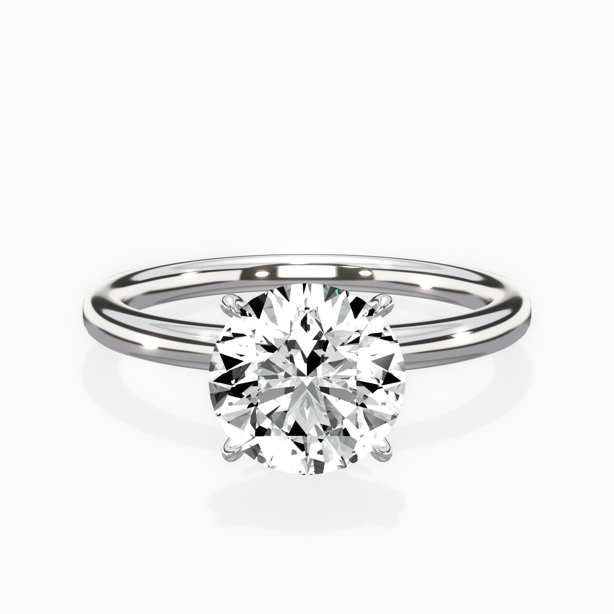 Paris Solitaire 1.89 ct Round Lab Grown Diamond Engagement Ring in 14K White Gold - The Better Diamonds