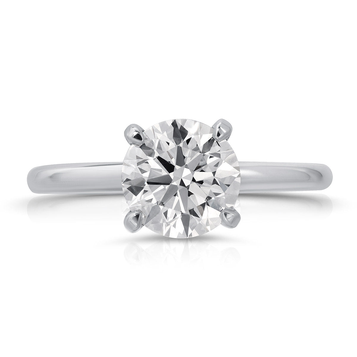 Paris Solitaire Round Engagement Ring in White Gold - The Better Diamonds