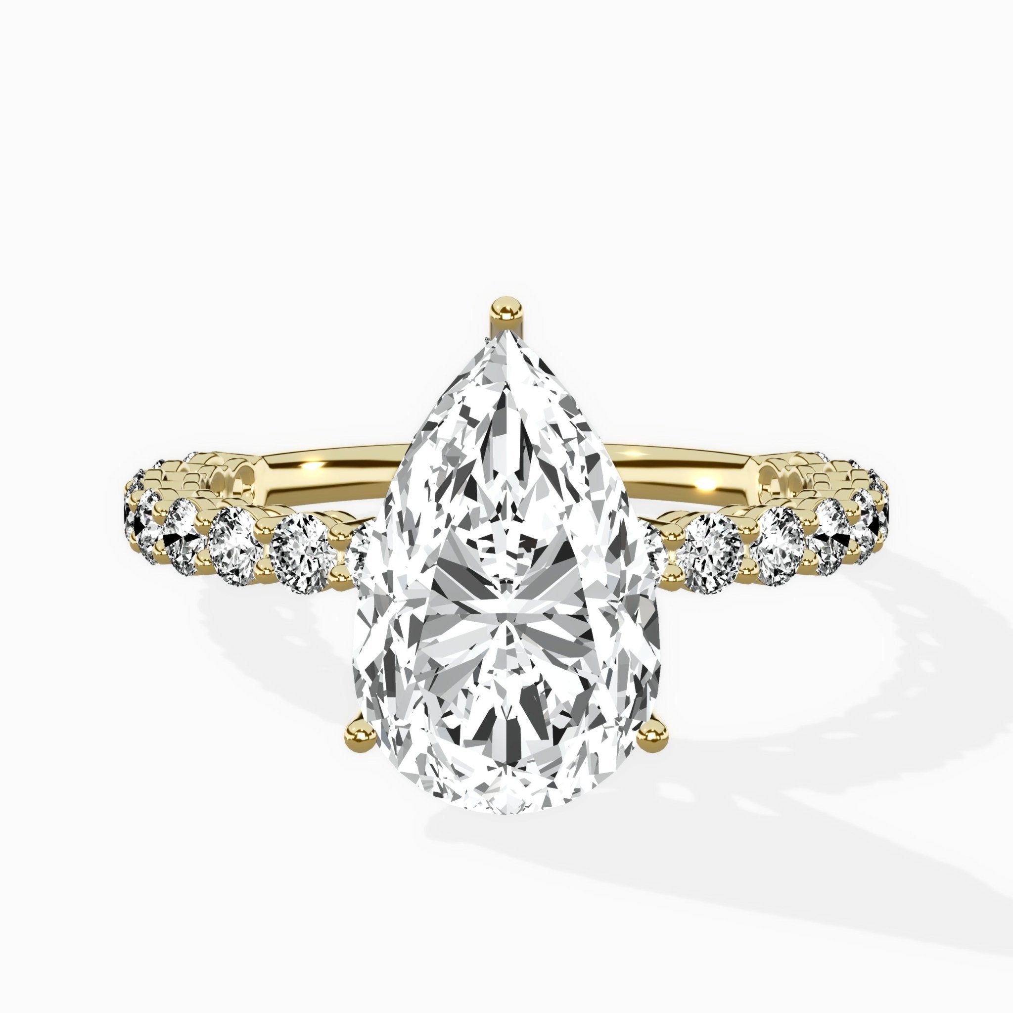 Pave Eternity Band Hidden Halo Ring Engagement Ring - The Better Diamonds