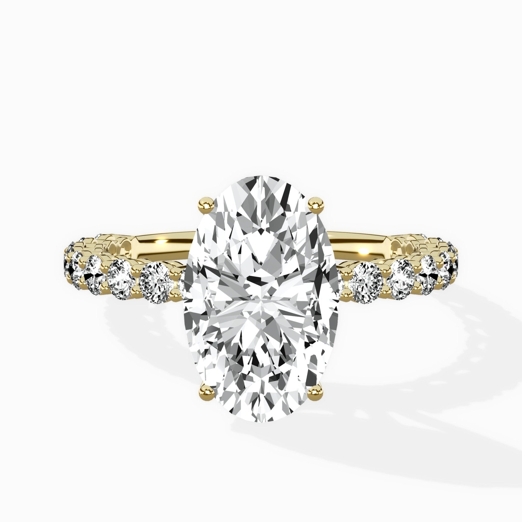 Pave Eternity Band Hidden Halo Ring Engagement Ring - The Better Diamonds