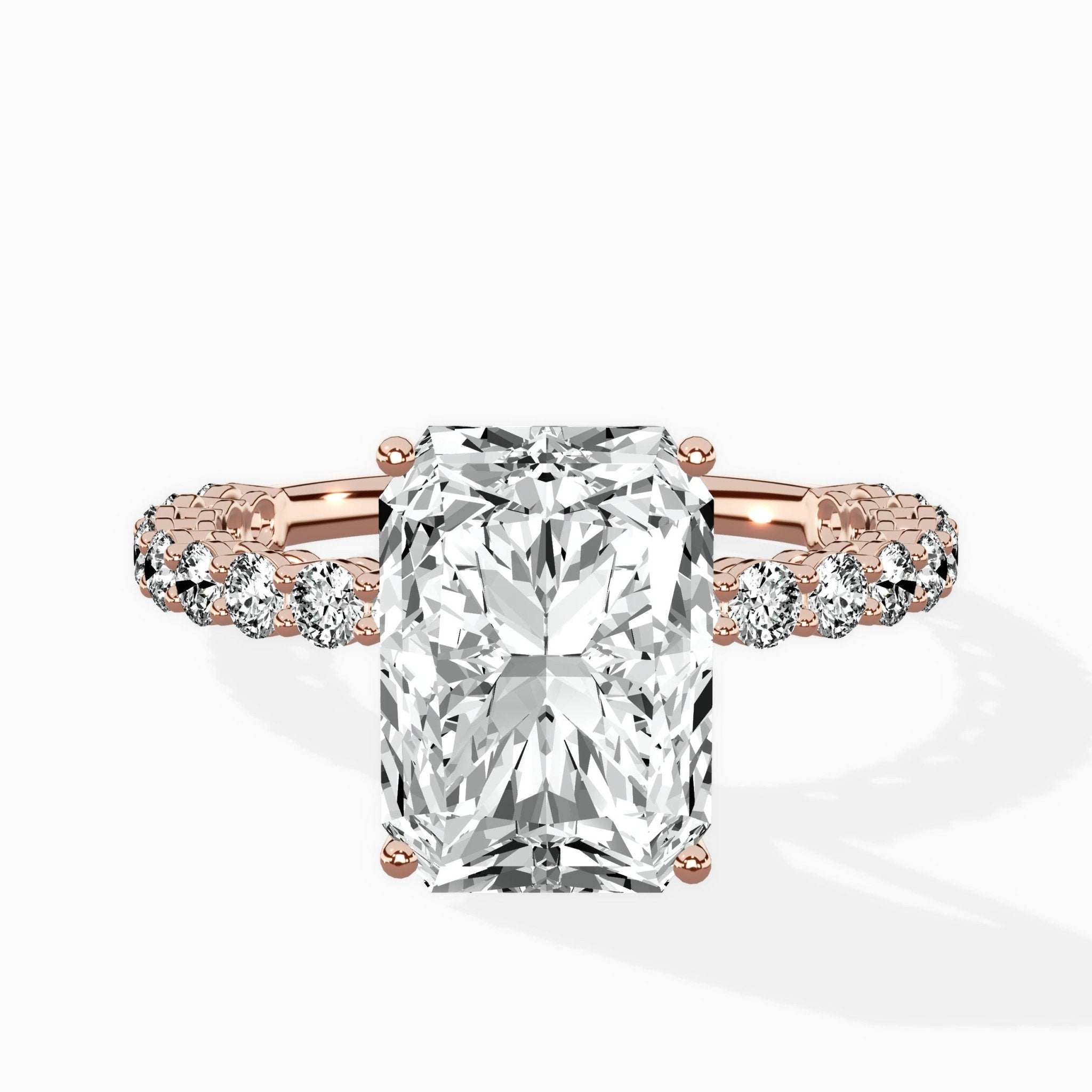 Pave Eternity Band Hidden Halo Ring Engagement Ring - The Better Diamonds
