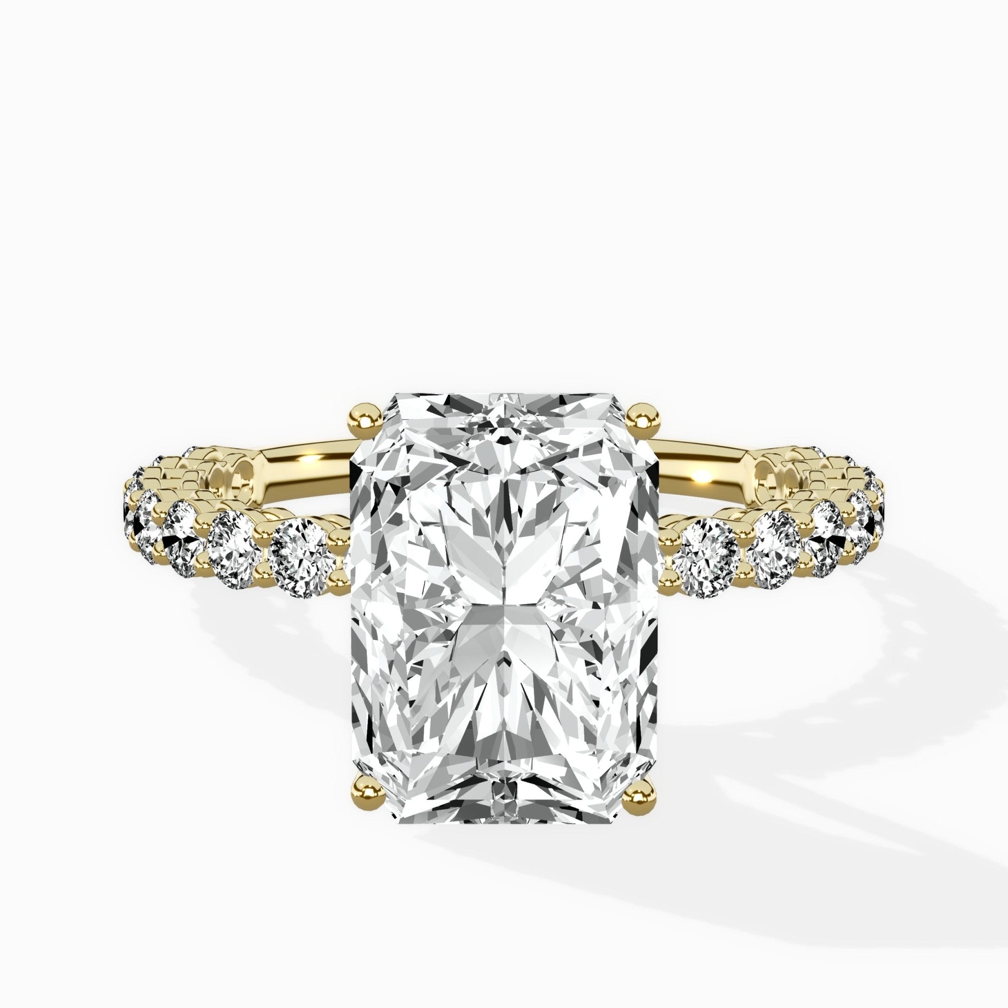 Pave Eternity Band Hidden Halo Ring Engagement Ring - The Better Diamonds