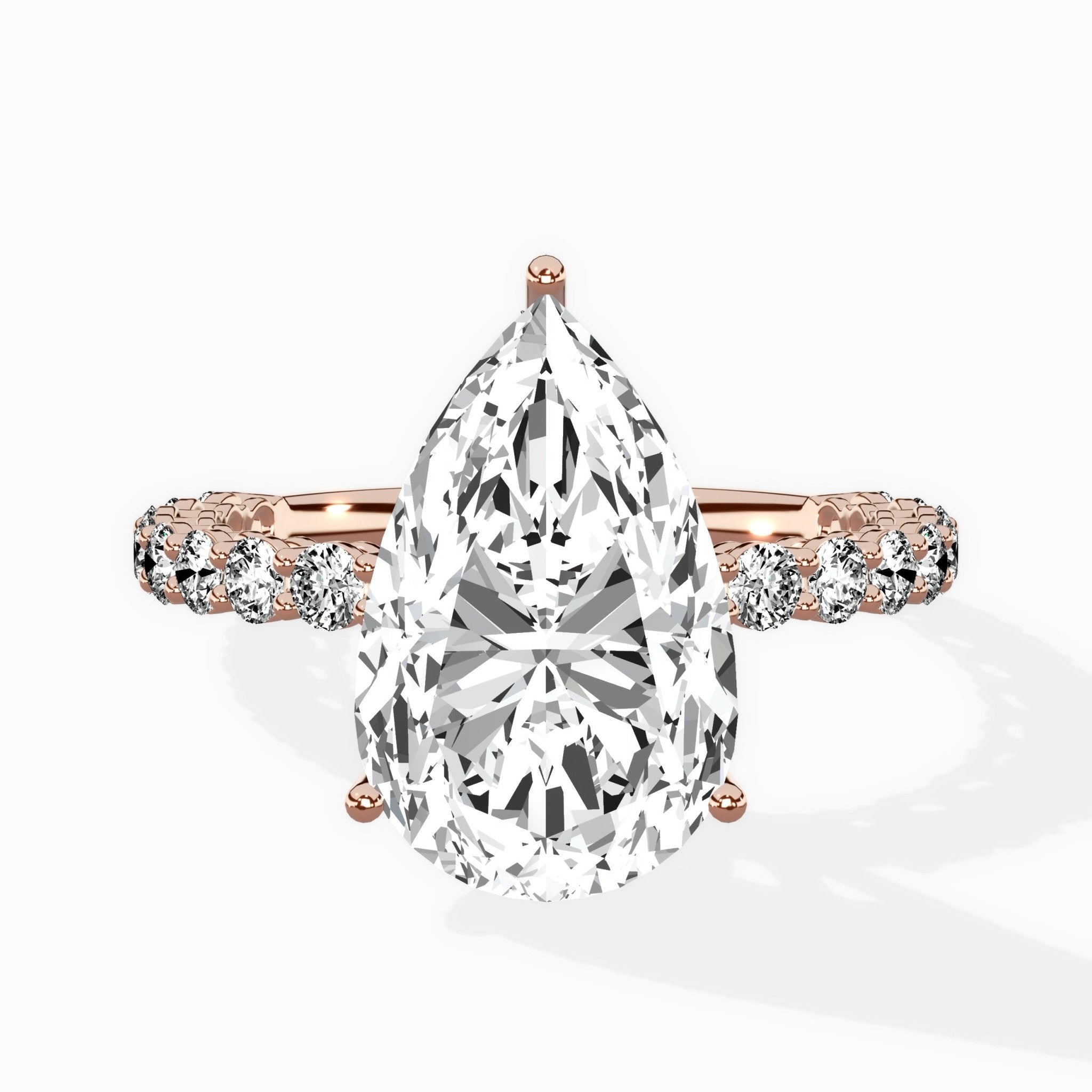 Pave Eternity Band Hidden Halo Ring Engagement Ring - The Better Diamonds