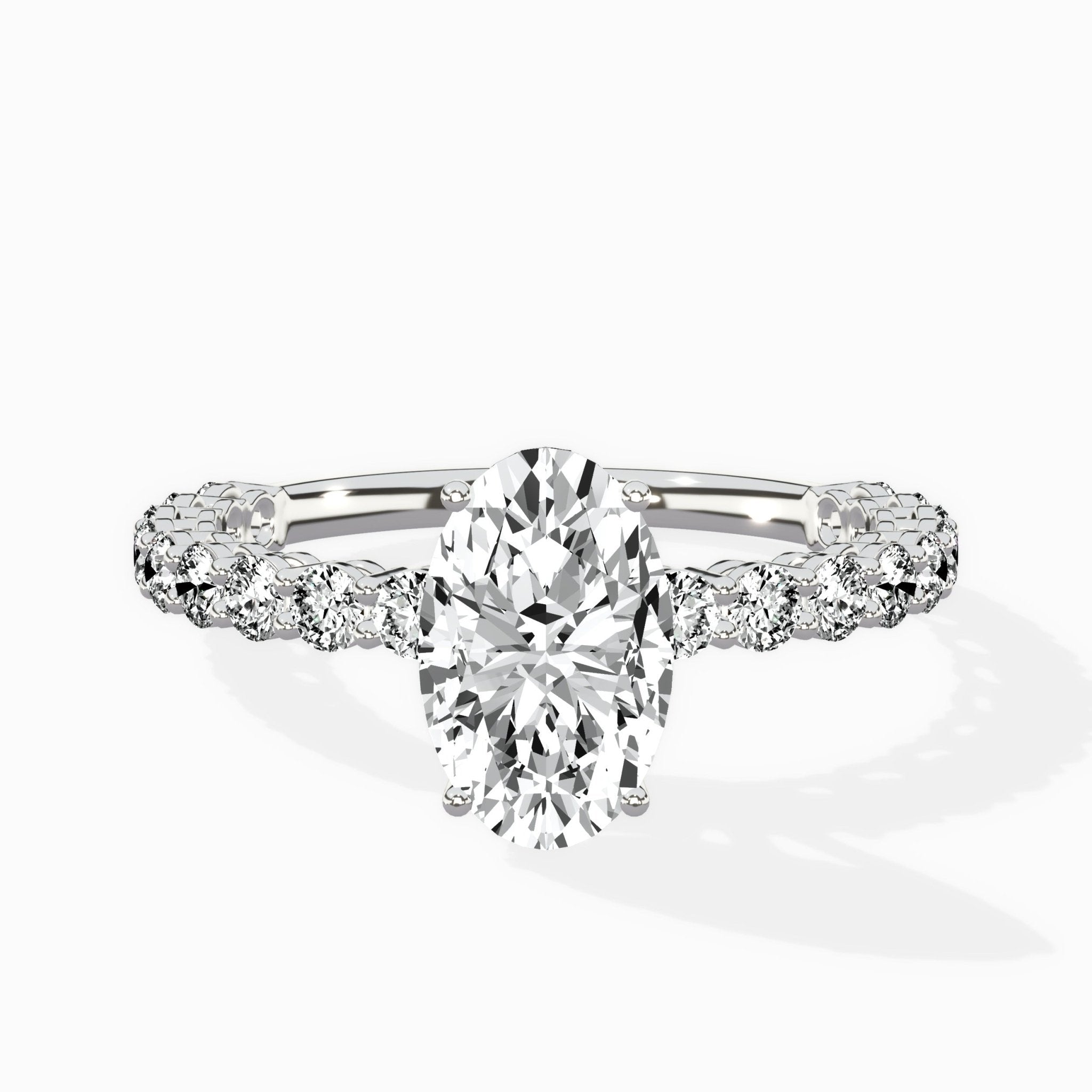 Pave Eternity Band Hidden Halo Ring Engagement Ring - The Better Diamonds