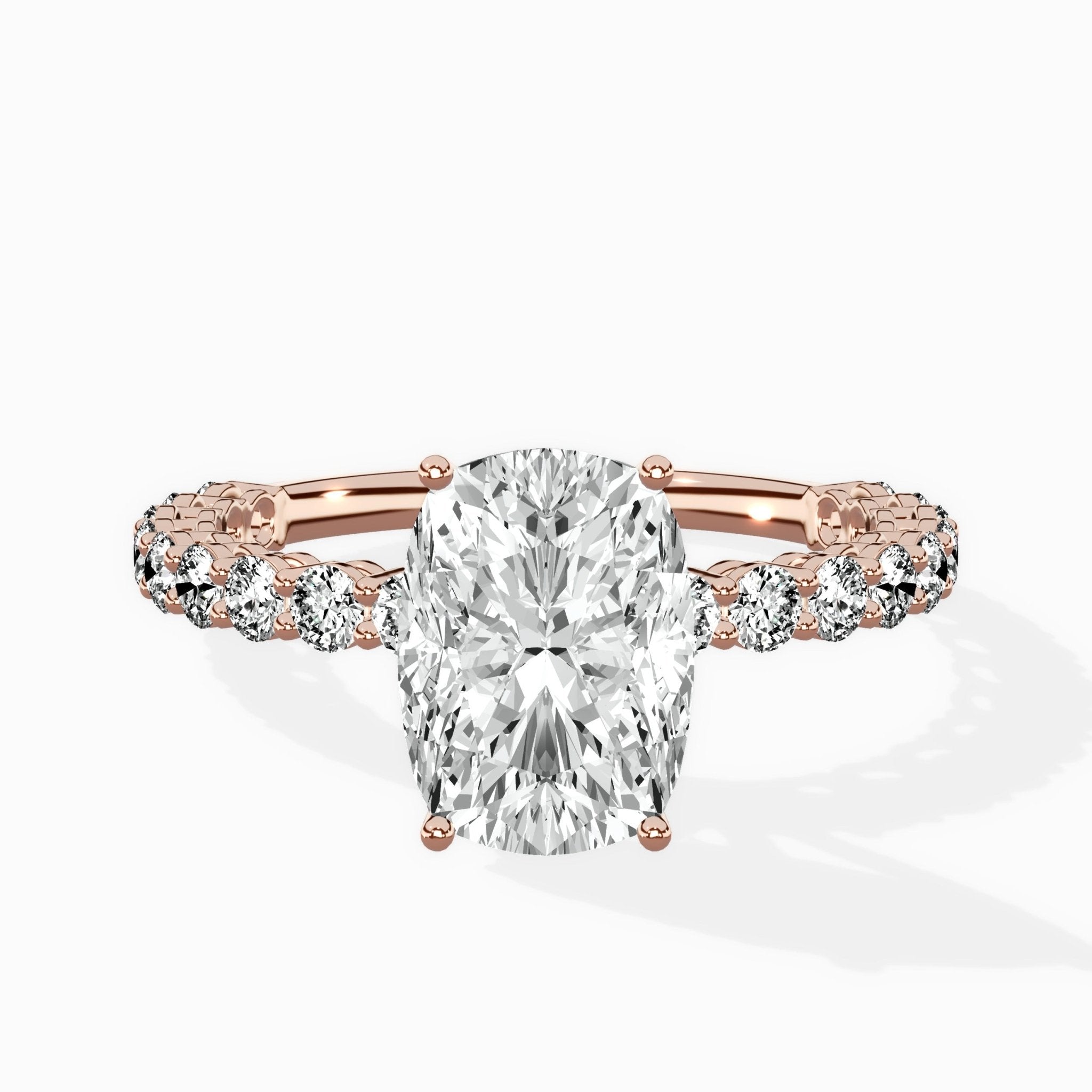 Pave Eternity Band Hidden Halo Ring Engagement Ring - The Better Diamonds
