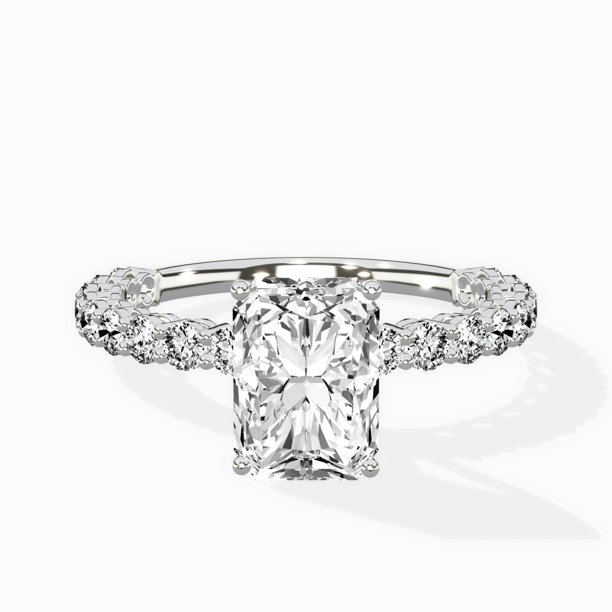 Pave Eternity Band Hidden Halo Ring Engagement Ring - The Better Diamonds