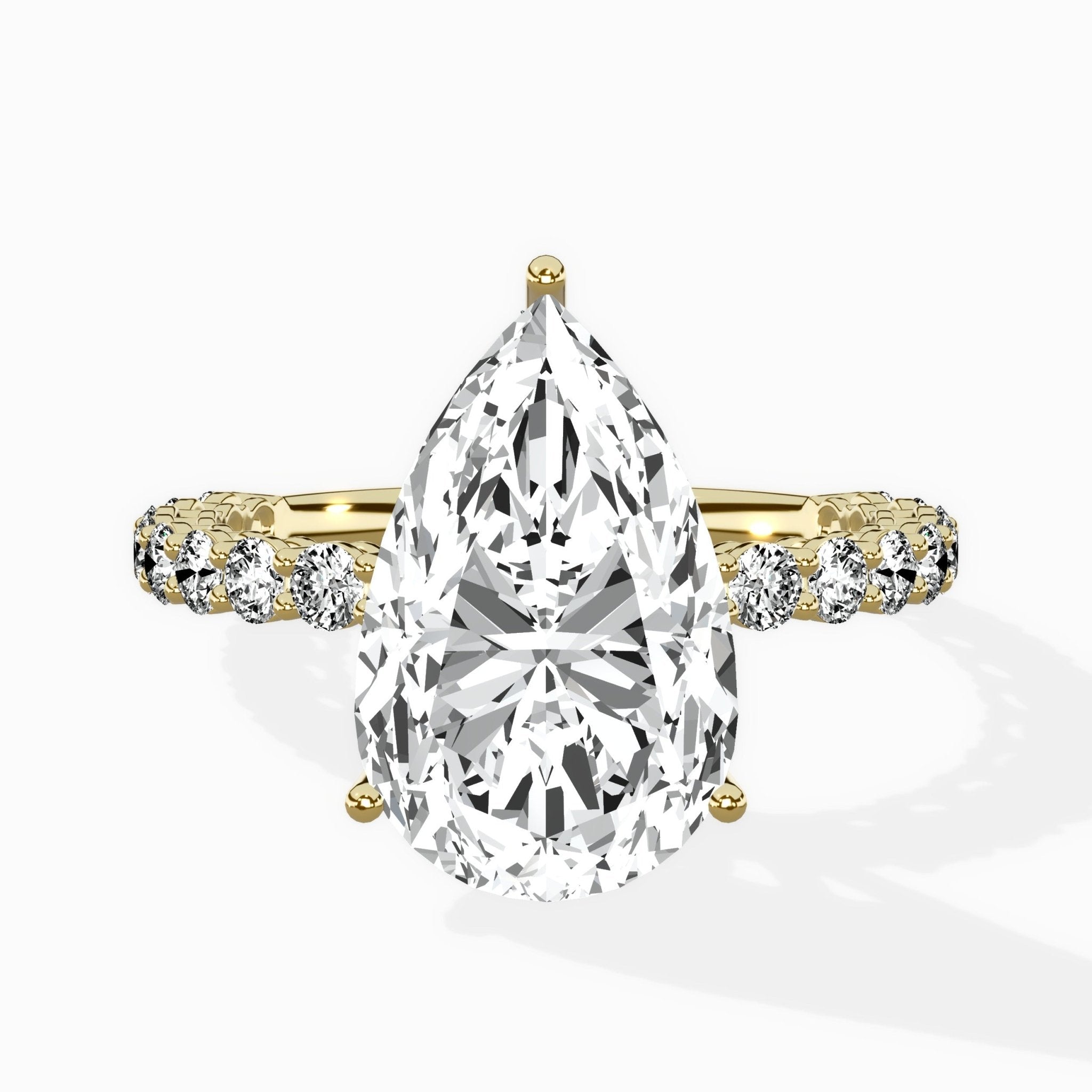 Pave Eternity Band Hidden Halo Ring Engagement Ring - The Better Diamonds