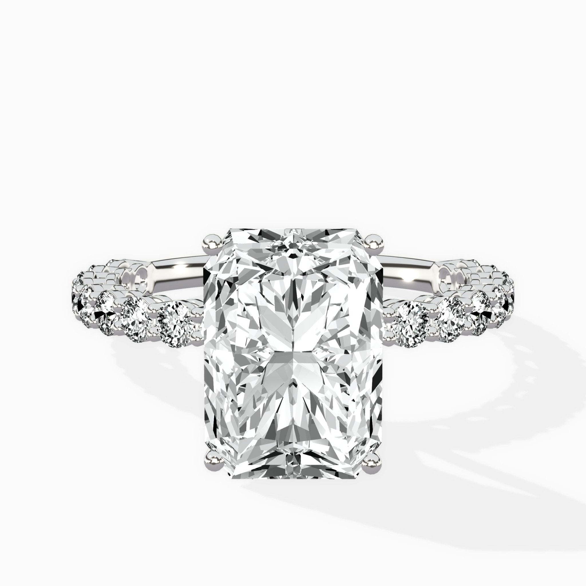 Pave Eternity Band Hidden Halo Ring Engagement Ring - The Better Diamonds