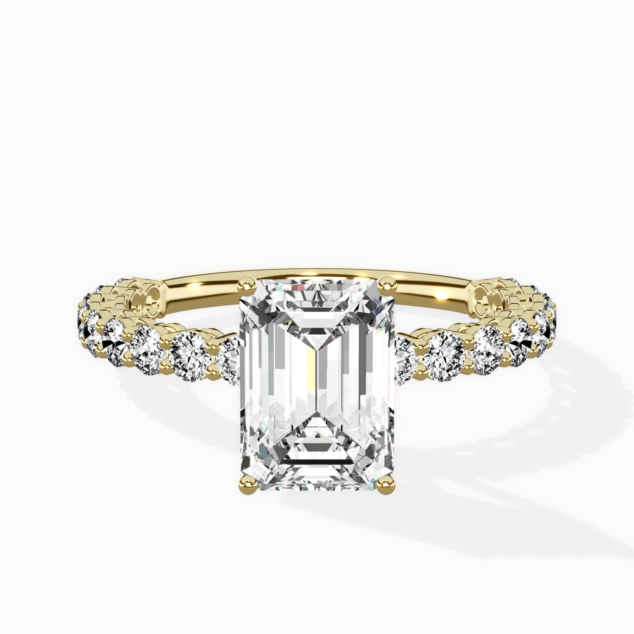 Pave Eternity Band Hidden Halo Ring Engagement Ring - The Better Diamonds