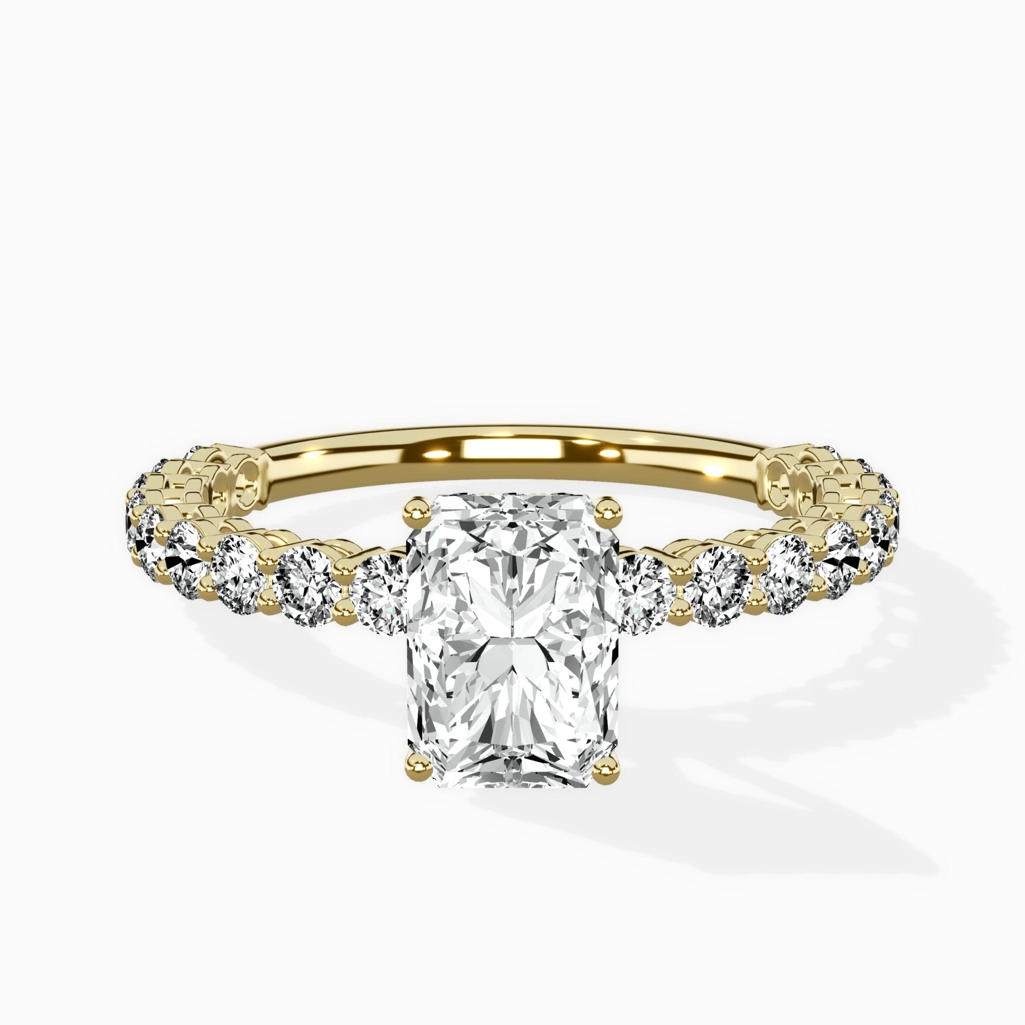 Pave Eternity Band Hidden Halo Ring Engagement Ring - The Better Diamonds