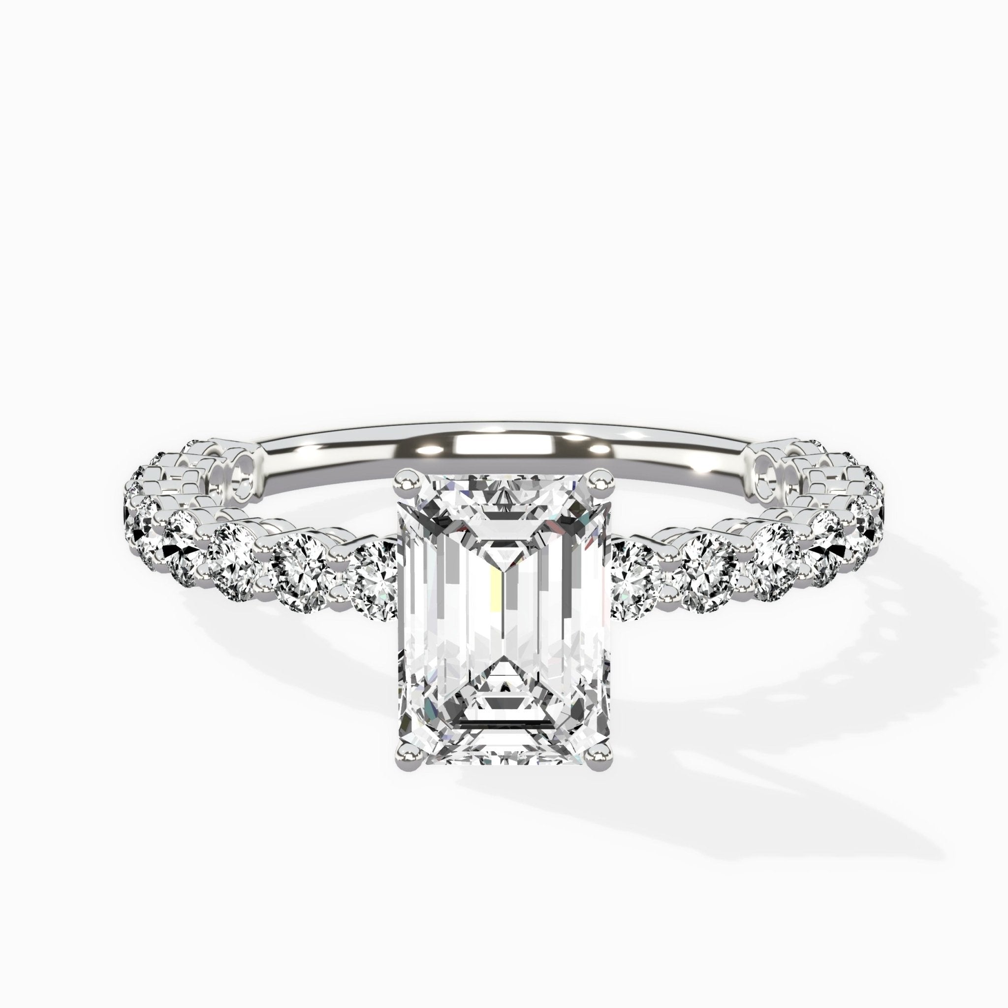 Pave Eternity Band Hidden Halo Ring Engagement Ring - The Better Diamonds