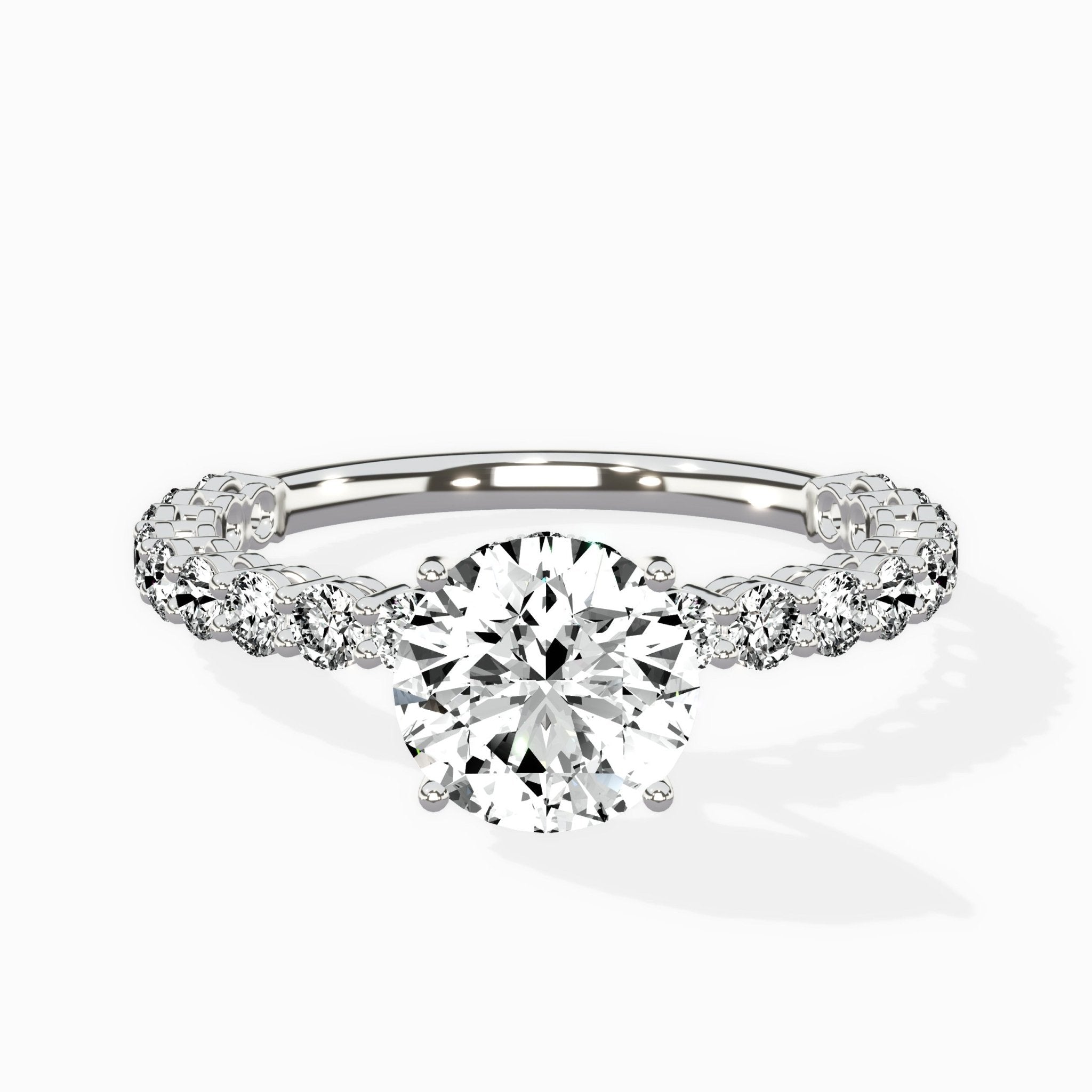 Pave Eternity Band Hidden Halo Ring Engagement Ring - The Better Diamonds