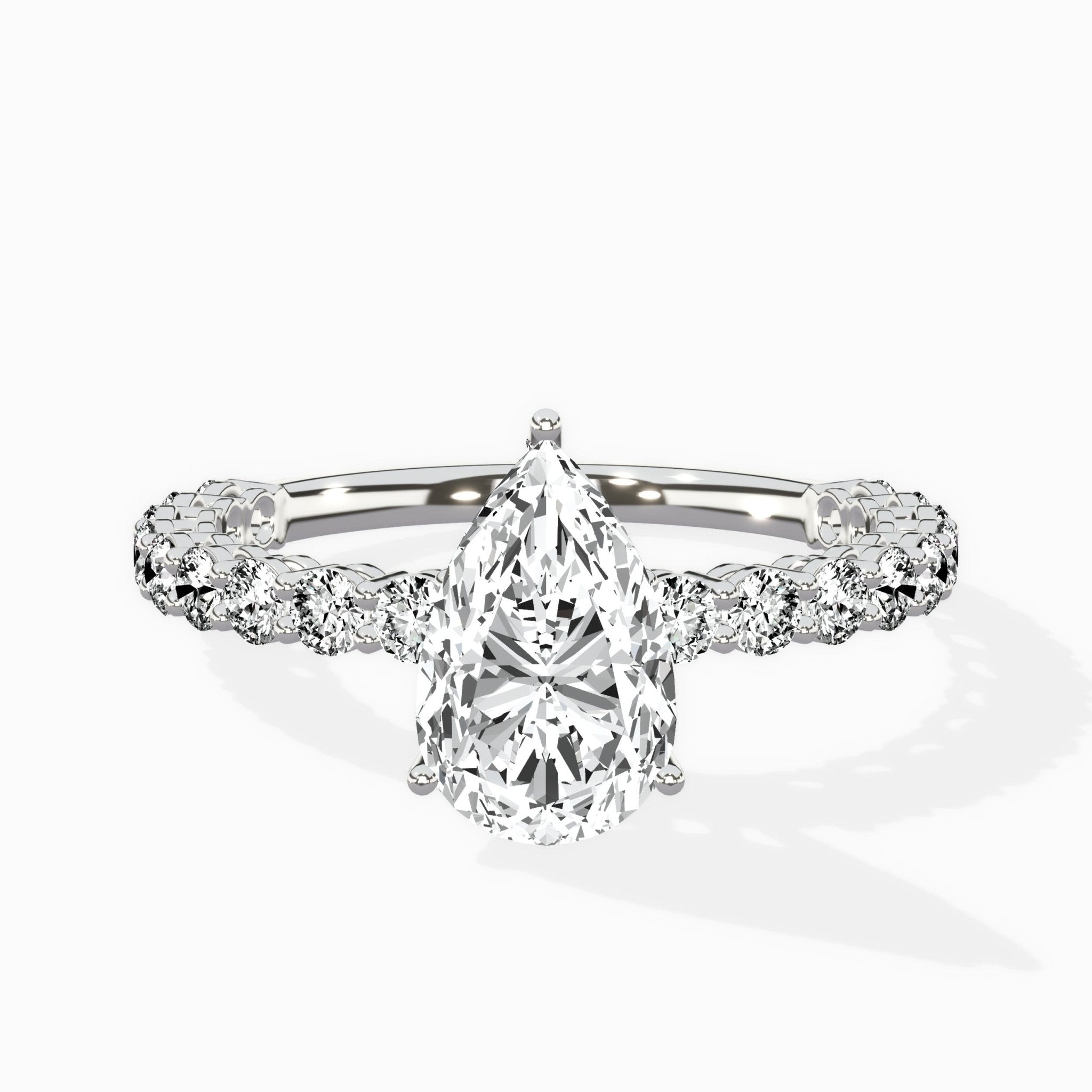 Pave Eternity Band Hidden Halo Ring Engagement Ring - The Better Diamonds