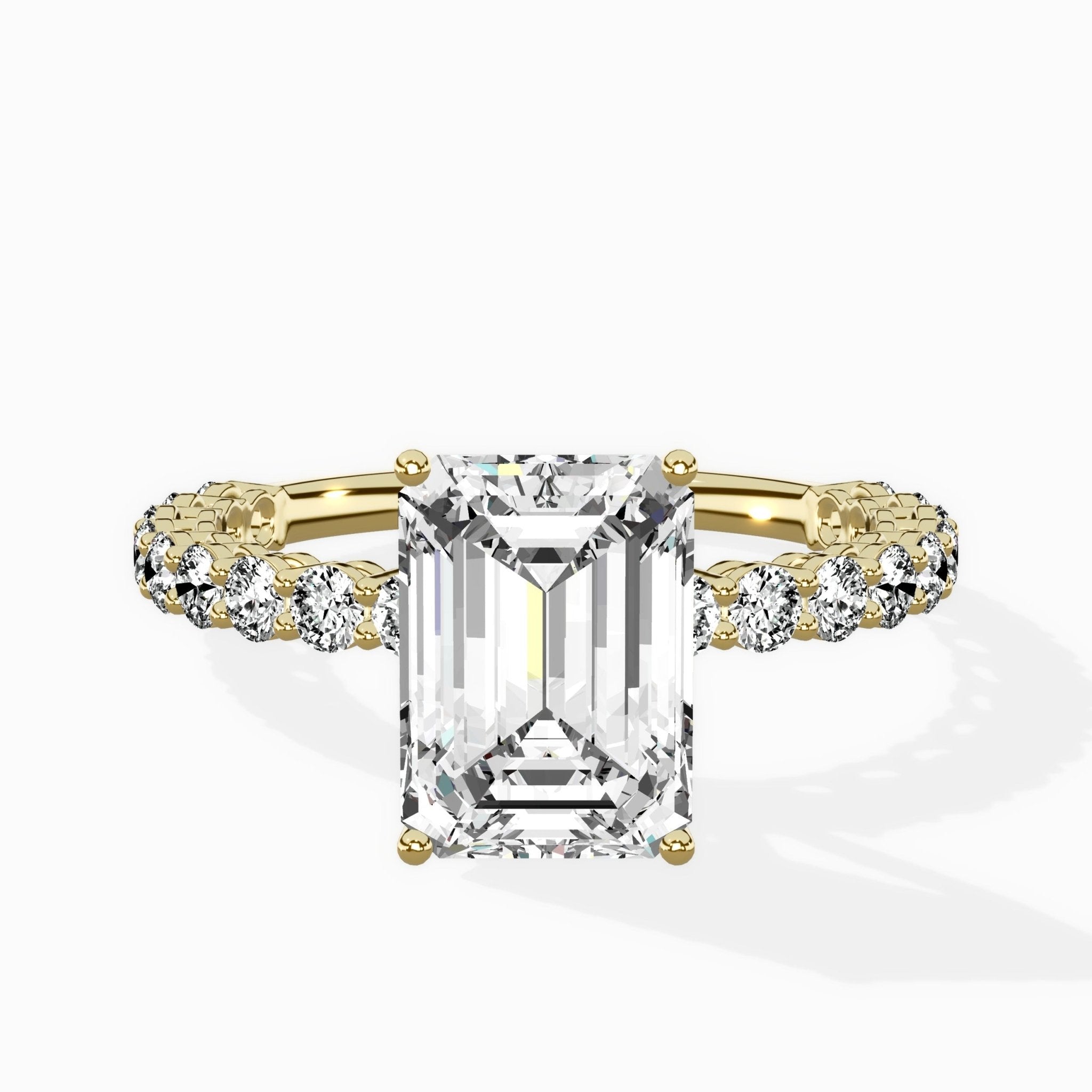 Pave Eternity Band Hidden Halo Ring Engagement Ring - The Better Diamonds