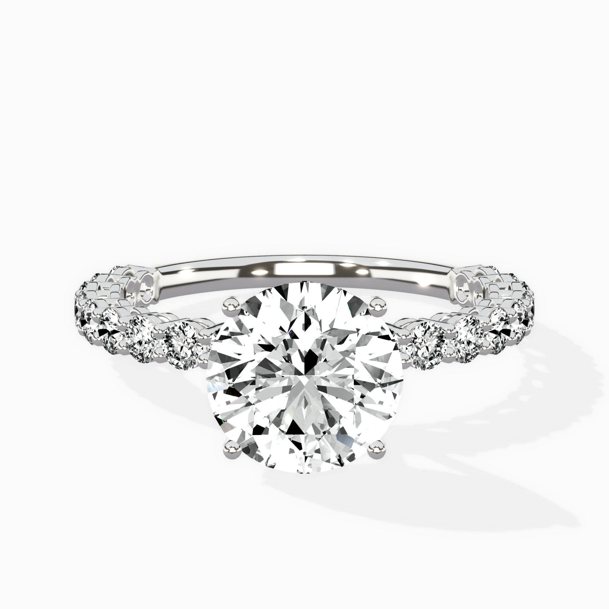 Pave Eternity Band Hidden Halo Ring Engagement Ring - The Better Diamonds