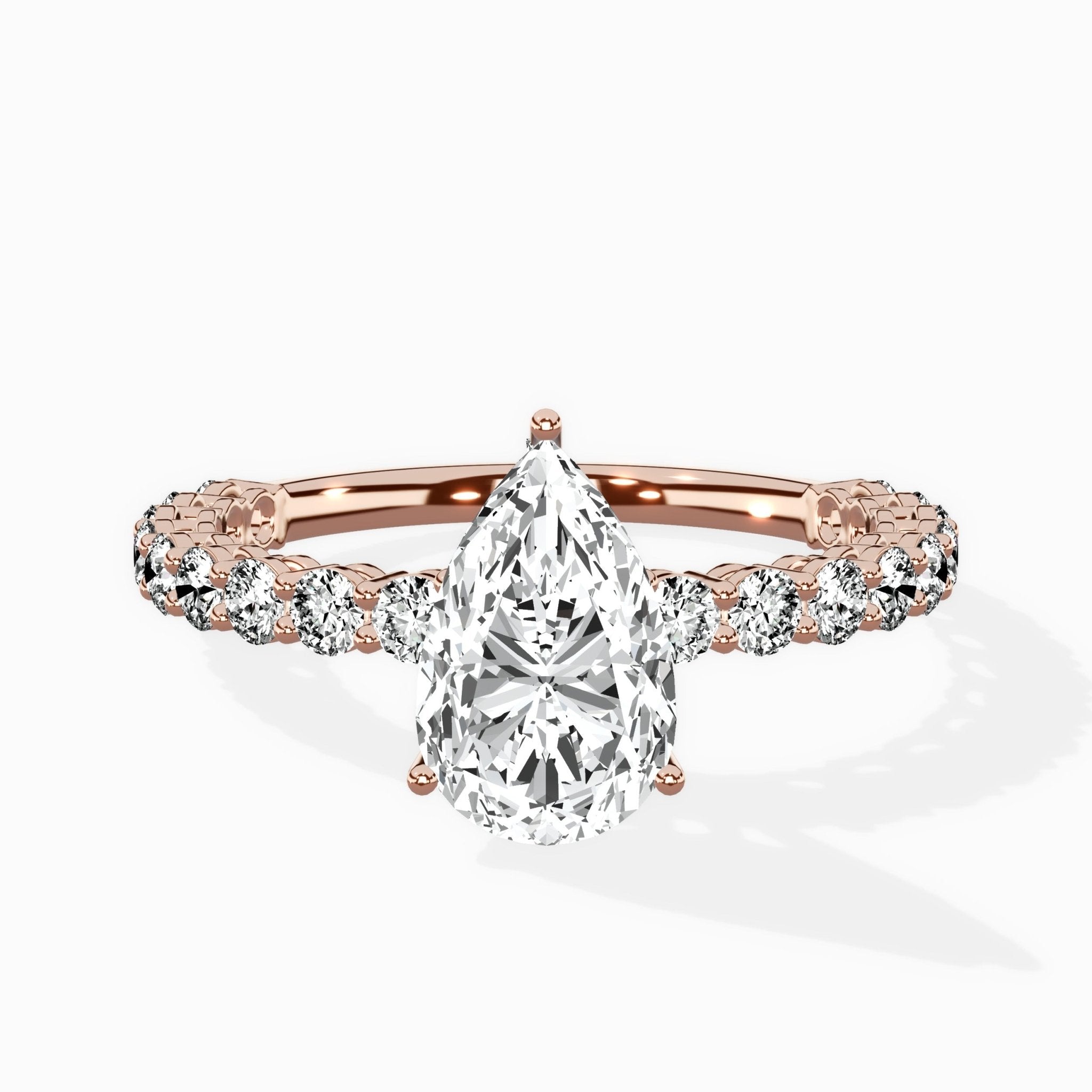 Pave Eternity Band Hidden Halo Ring Engagement Ring - The Better Diamonds