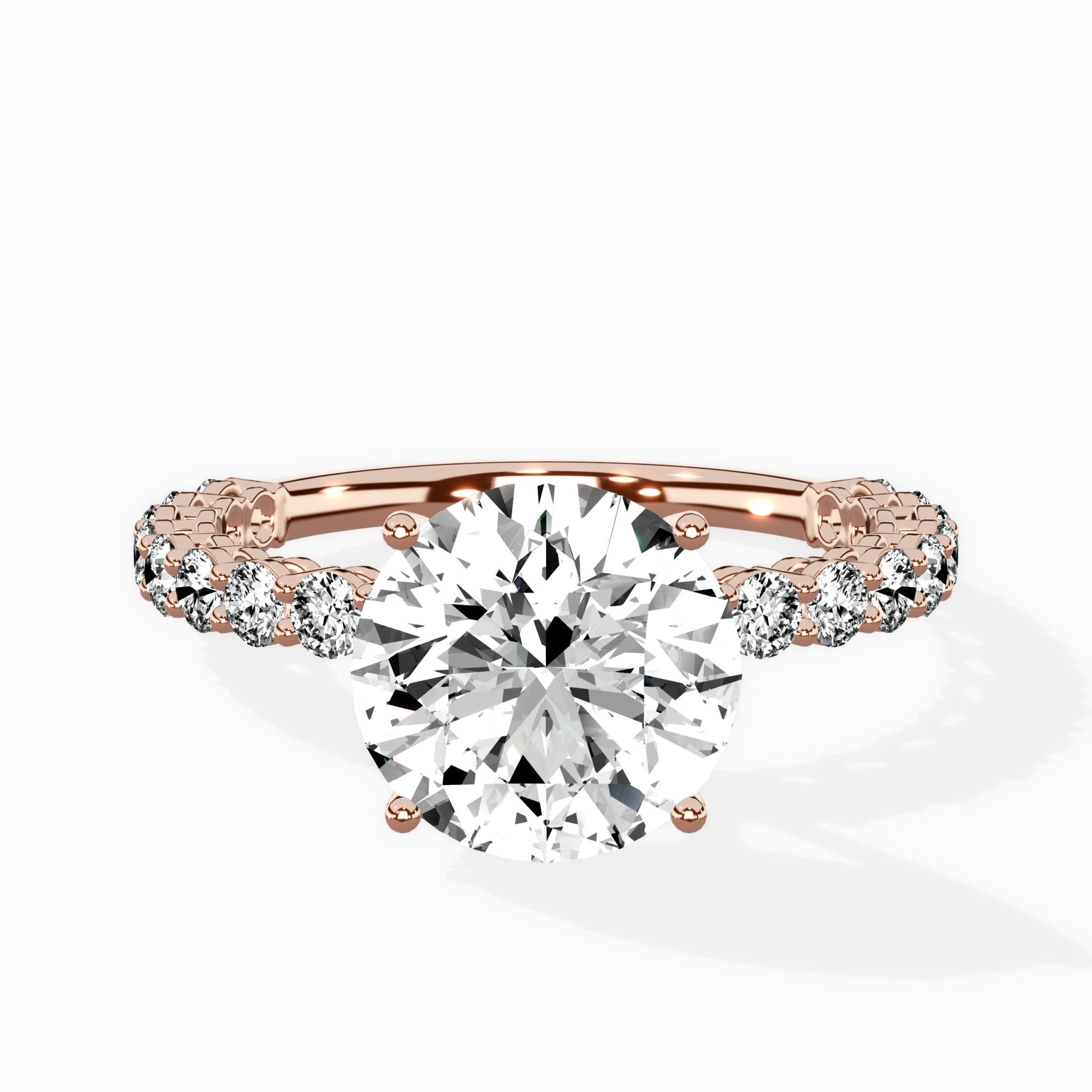 Pave Eternity Band Hidden Halo Ring Engagement Ring - The Better Diamonds