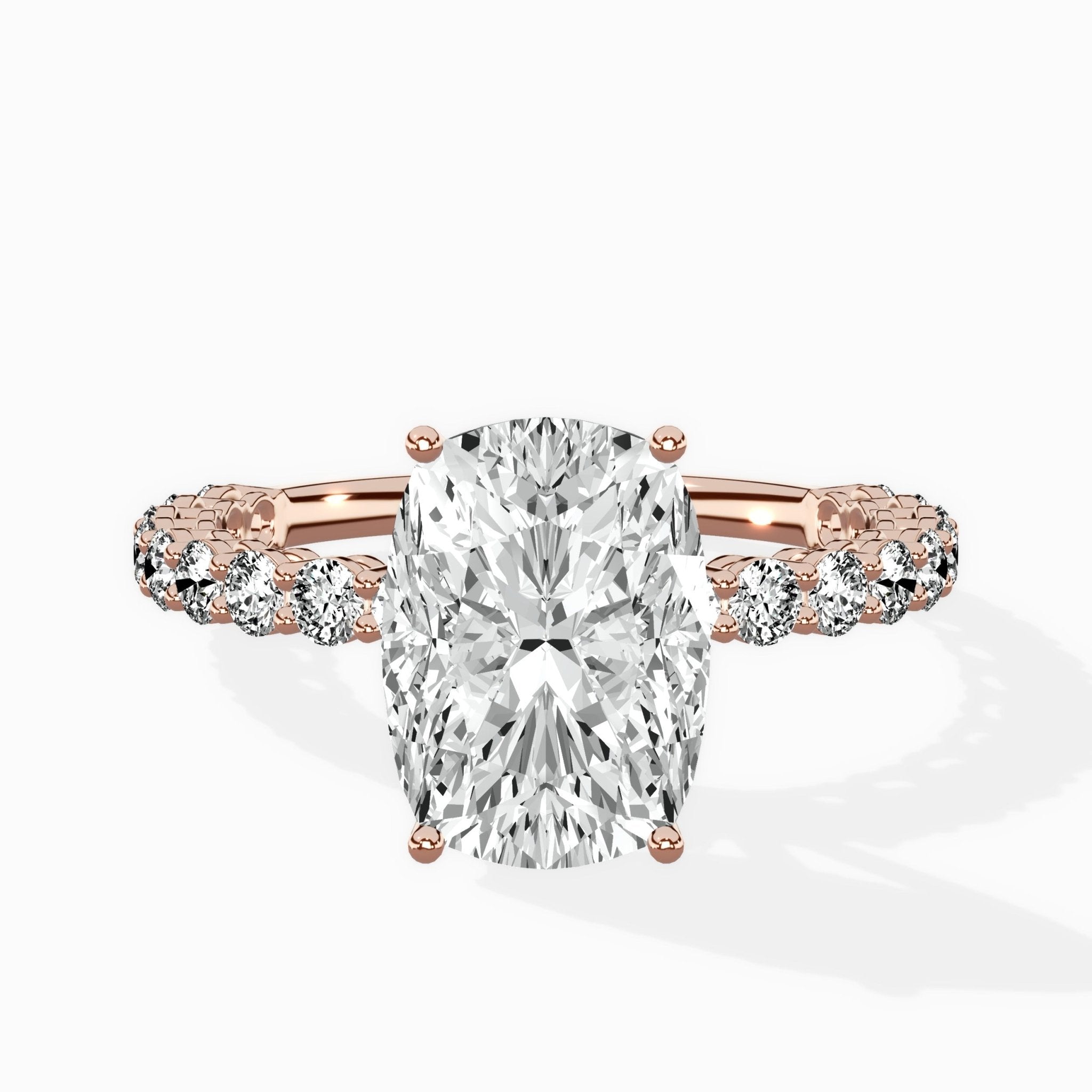 Pave Eternity Band Hidden Halo Ring Engagement Ring - The Better Diamonds